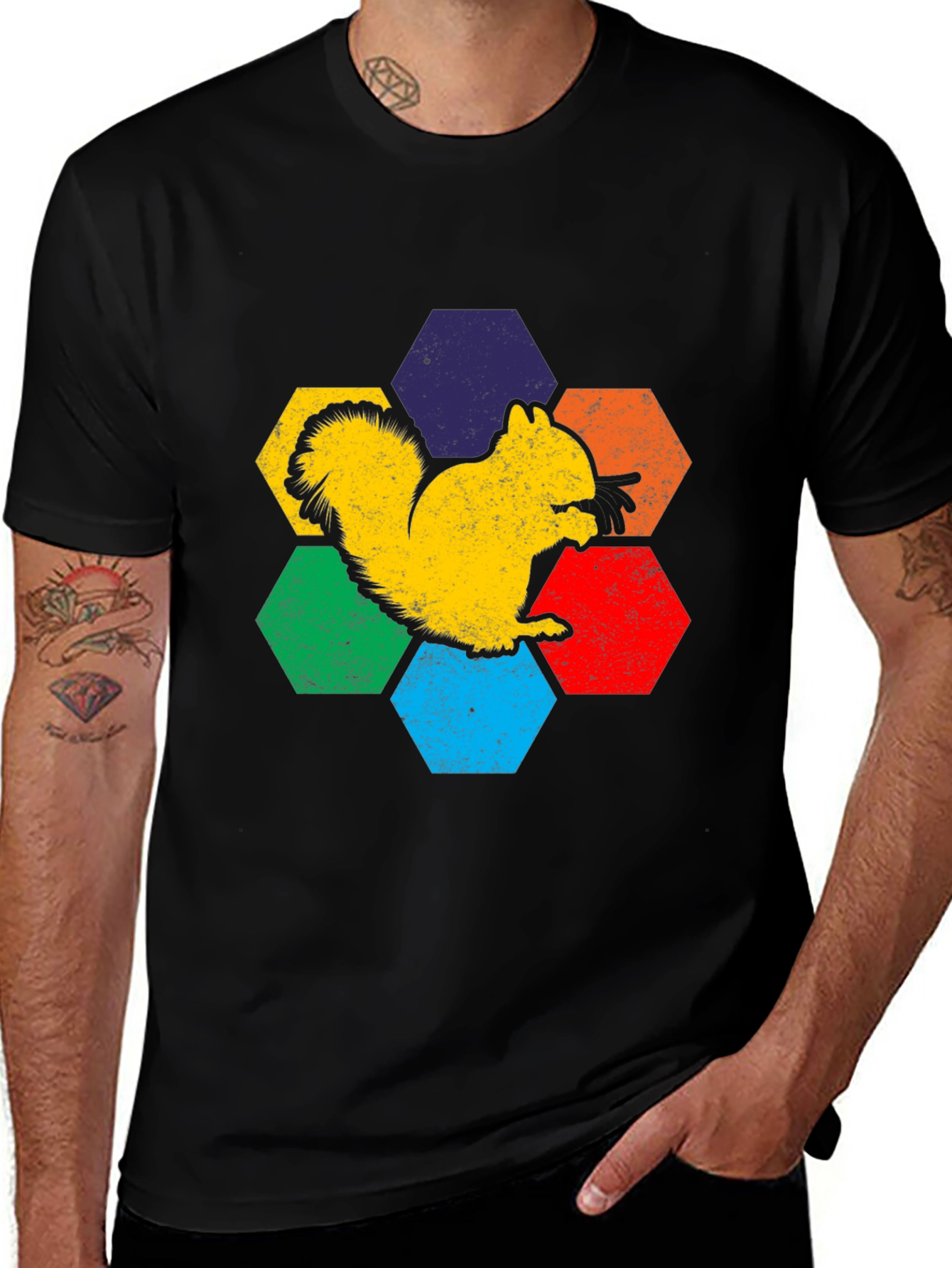 Variant 6 of Squirrel Hexagon T-Shirt
