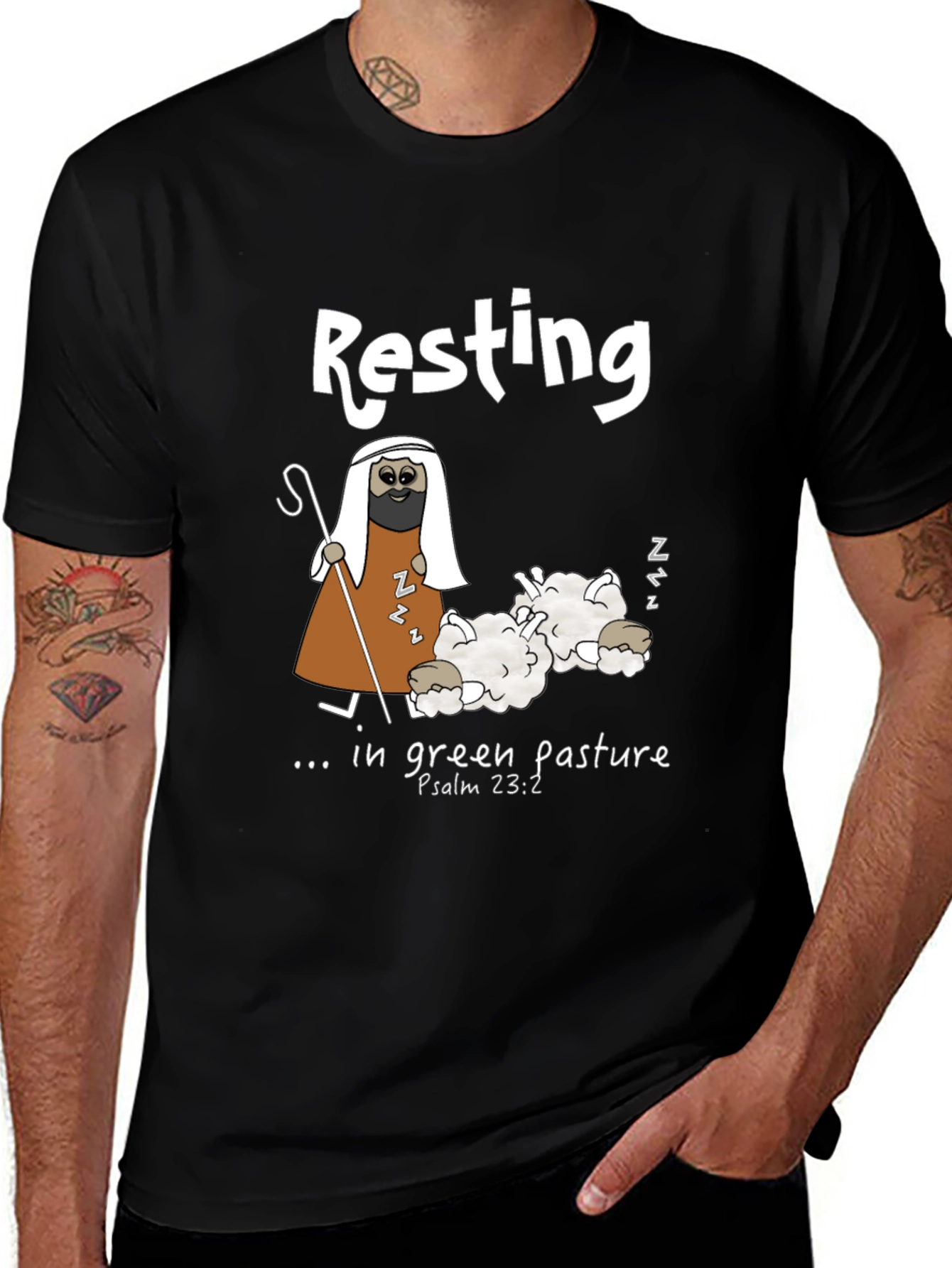 Variant 21 of Resting in Green Pasture Graphic T-Shirt