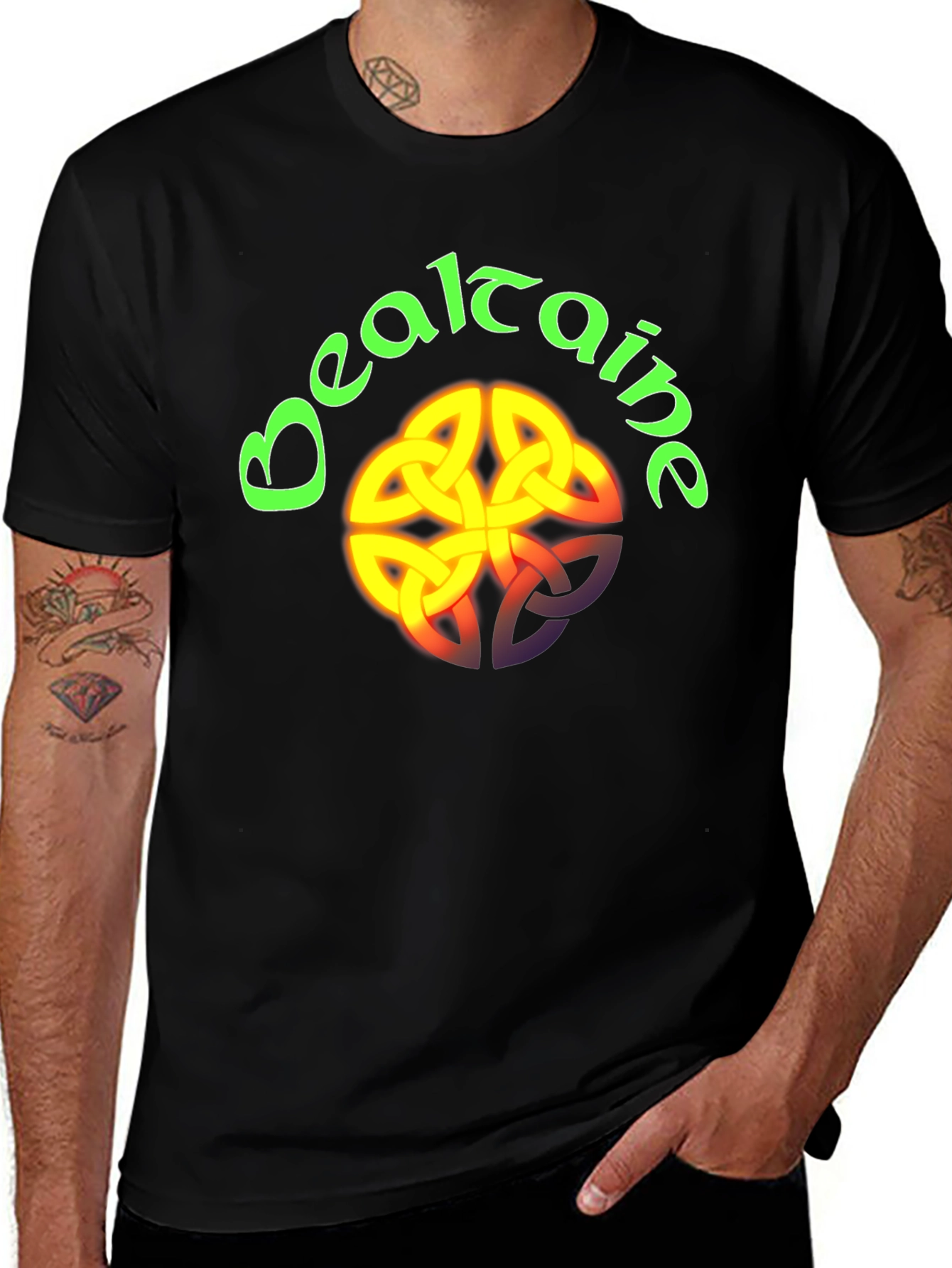 Variant 23 of Beltane Celtic Knot T-Shirt - Black