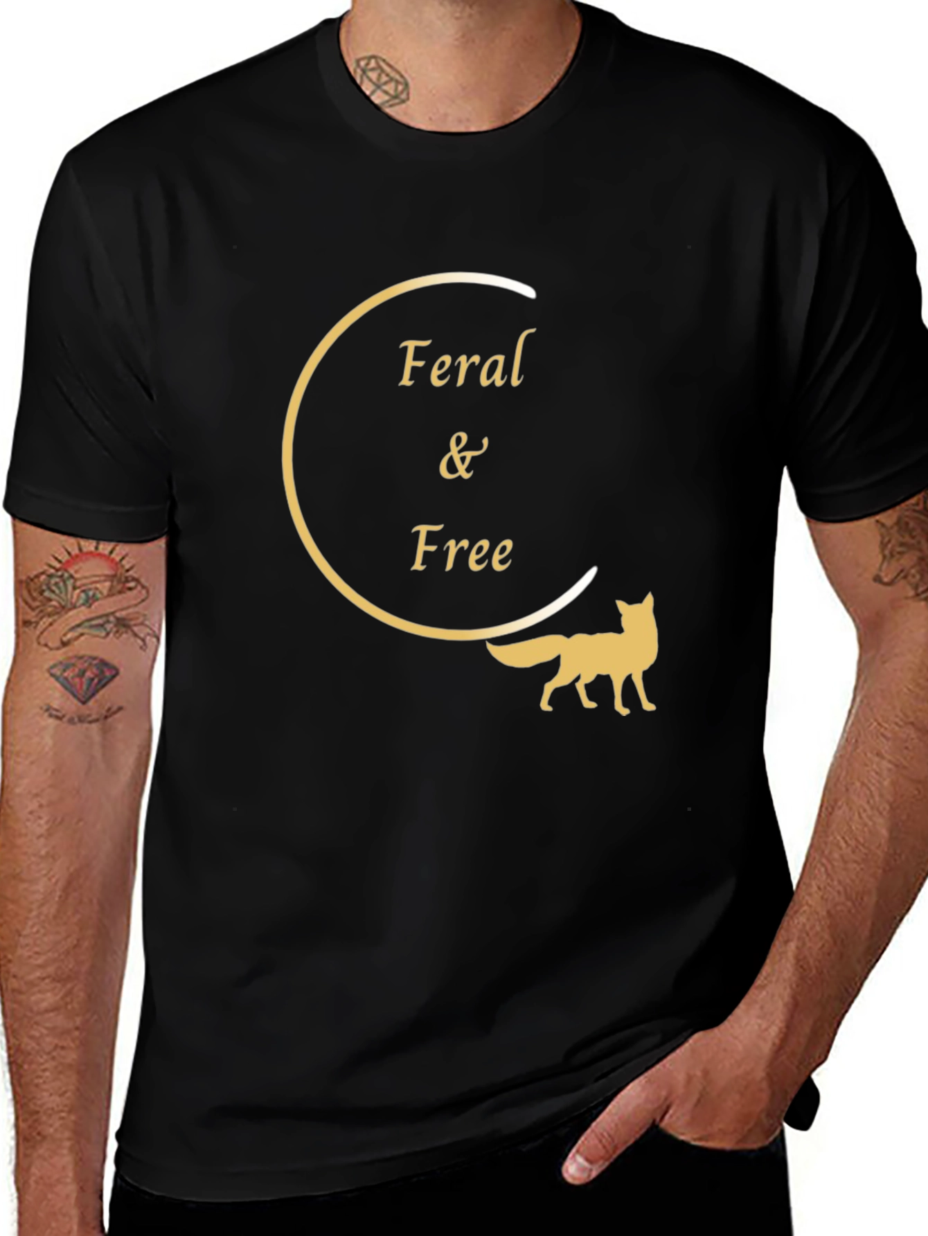 Variant 11 of Feral & Free Fox Graphic T-Shirt - Black