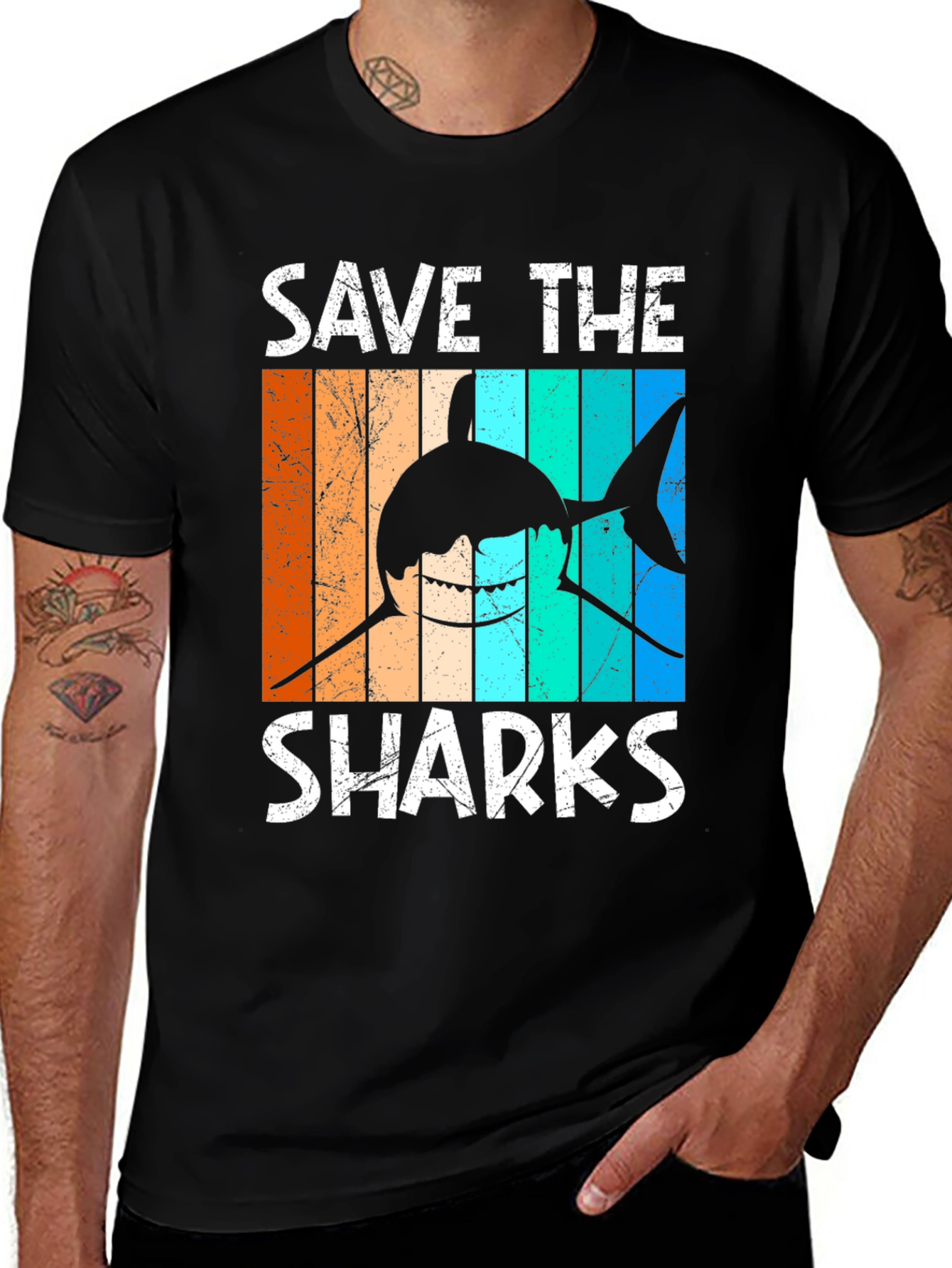 Variant 10 of Save the Sharks Graphic T-Shirt