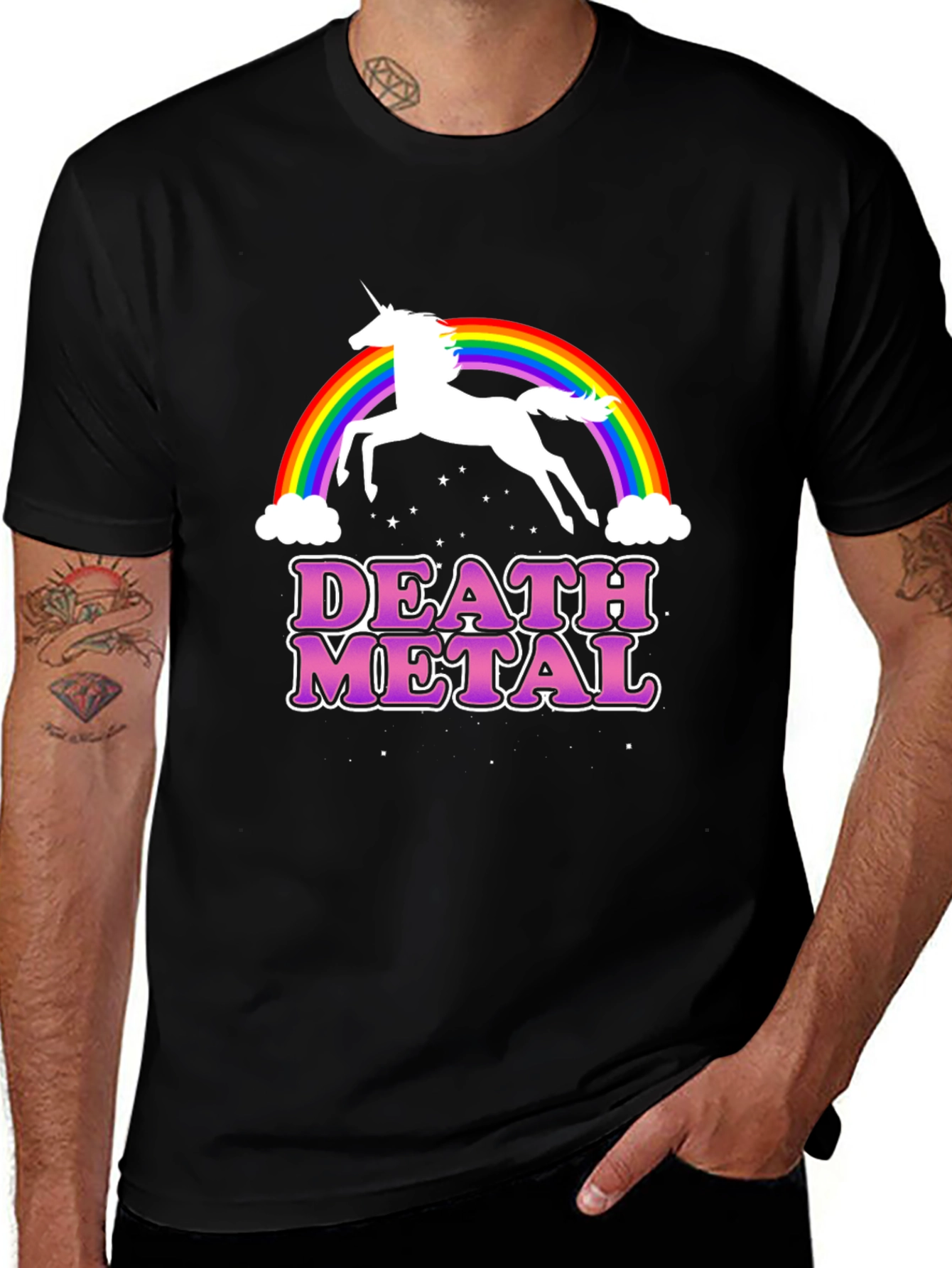 Death Metal Unicorn Rainbow T-Shirt