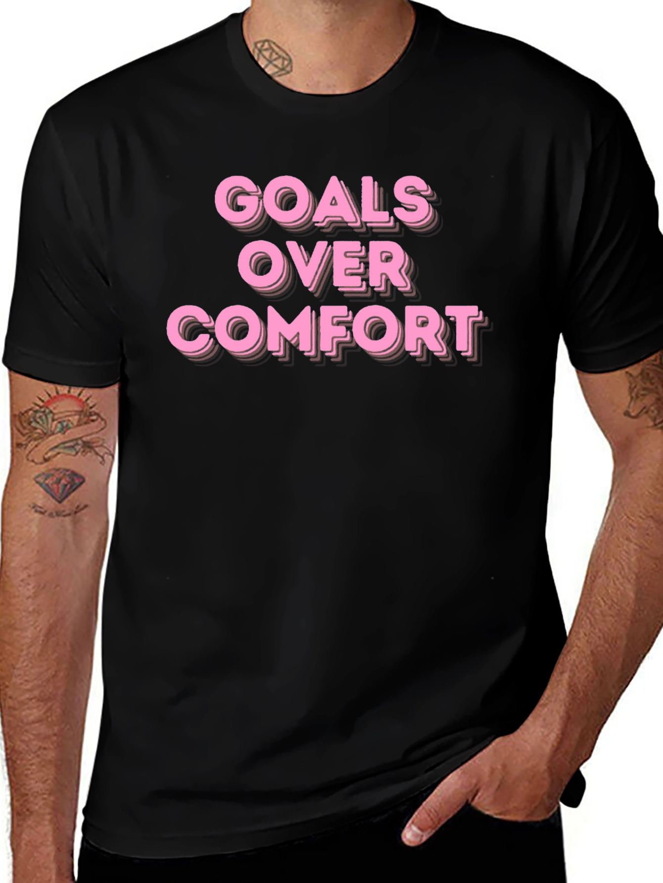 Variant 4 of Goals Over Comfort Motivational T-Shirt