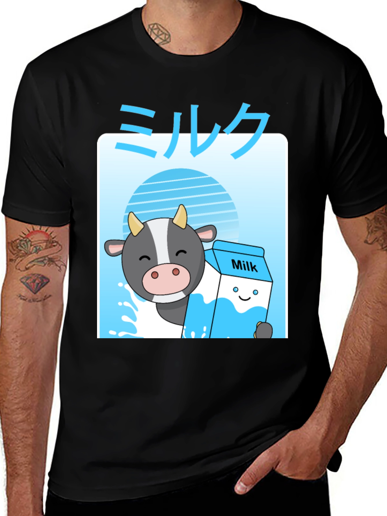 Variant 5 of Kawaii Milk T-Shirt - Anime Cow Cute Graphic Tee