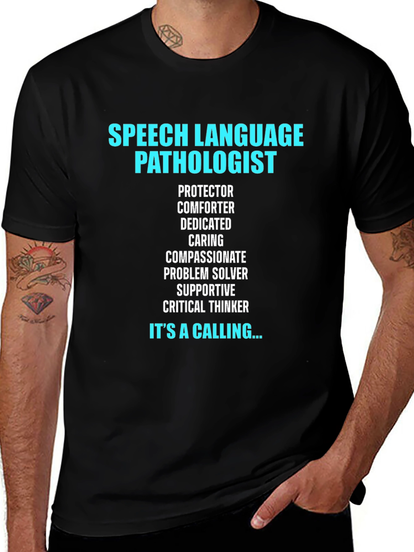 Black Speech Language Pathologist T-Shirt main image