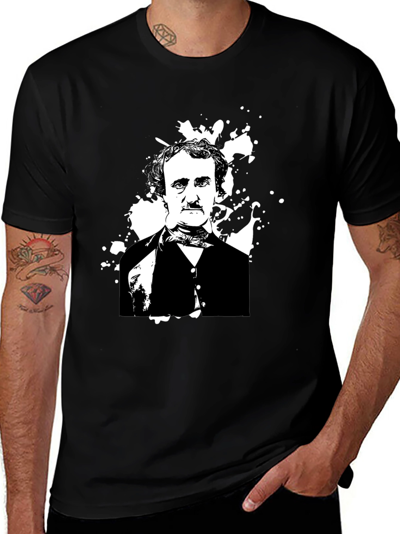 Variant 11 of Edgar Allan Poe Graphic Tee - Black T-Shirt