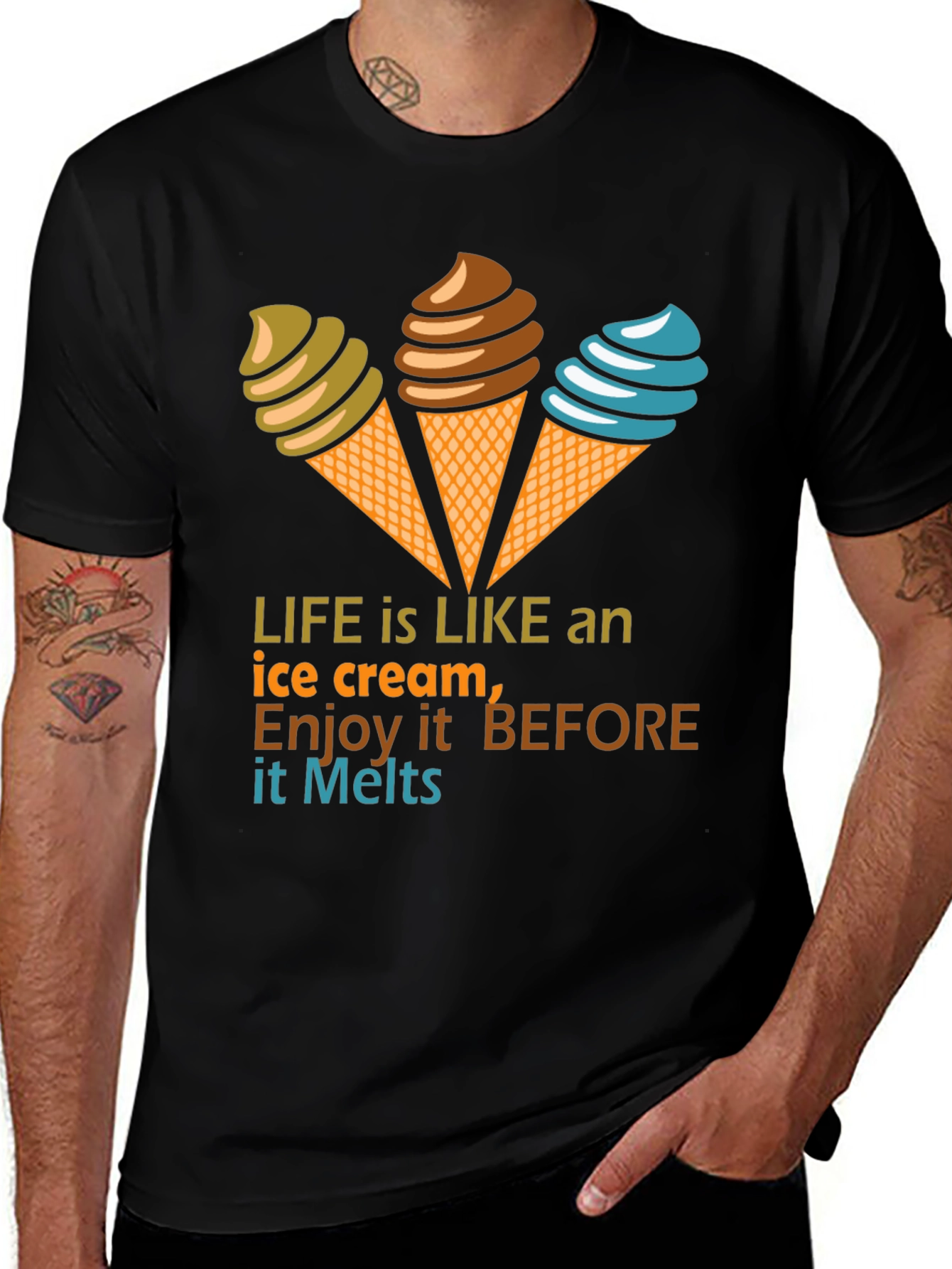 Variant 3 of Life Is Like an Ice Cream Graphic T-Shirt