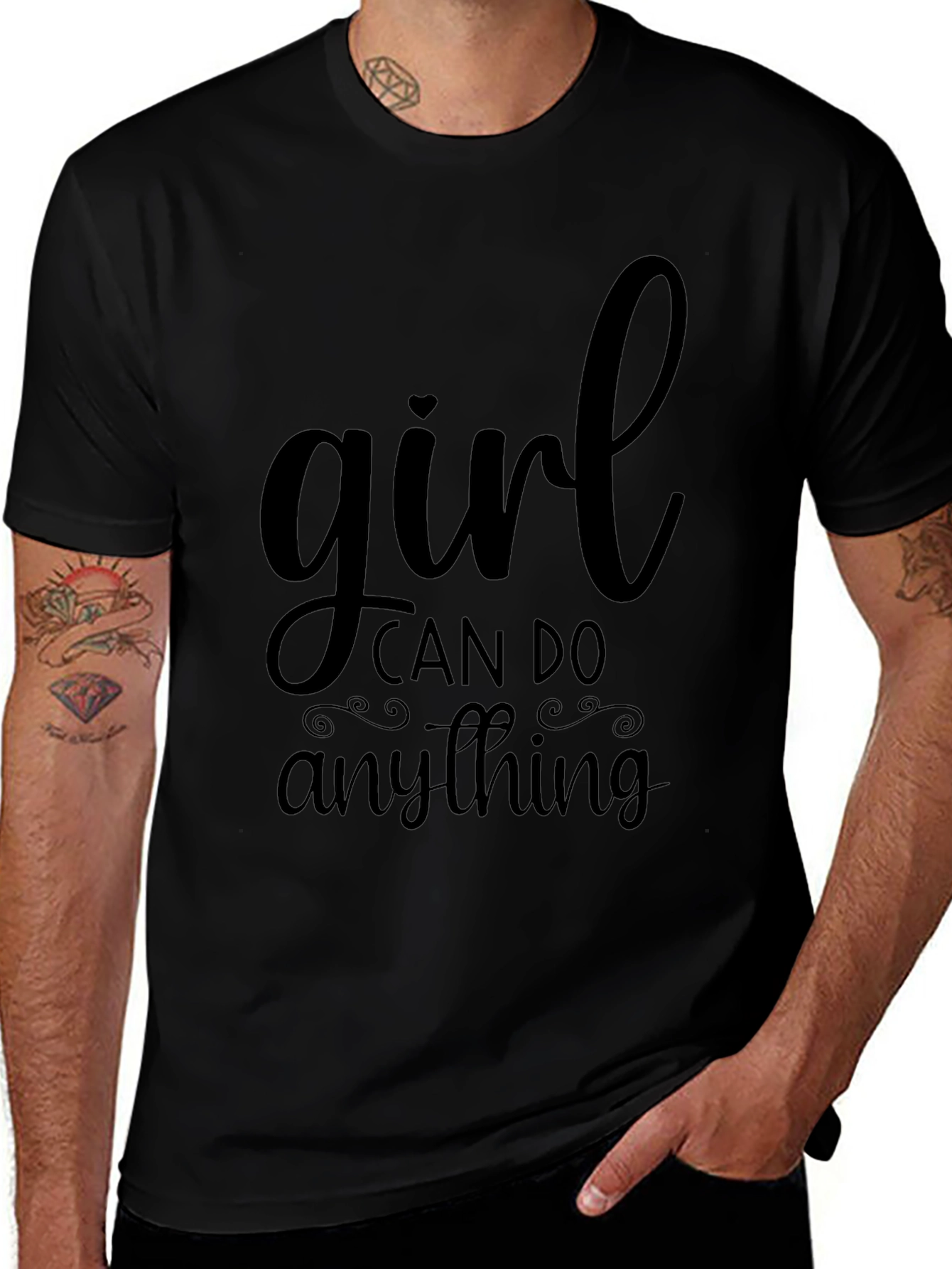 Variant 22 of Girl Can Do Anything Black T-Shirt