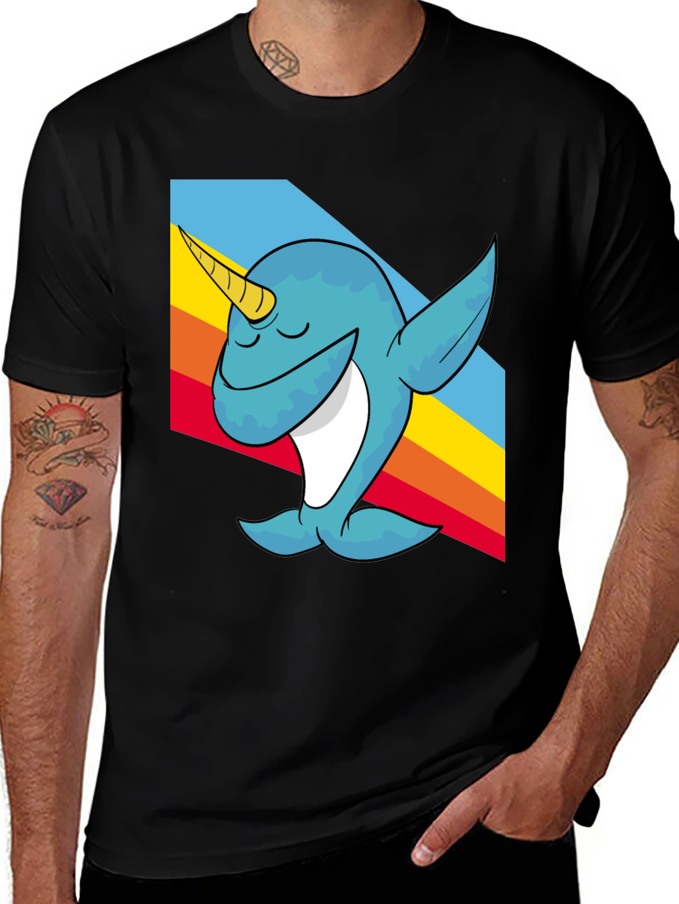 Variant 21 of Narwhal Dabbing T-Shirt - Fun Cartoon Tee