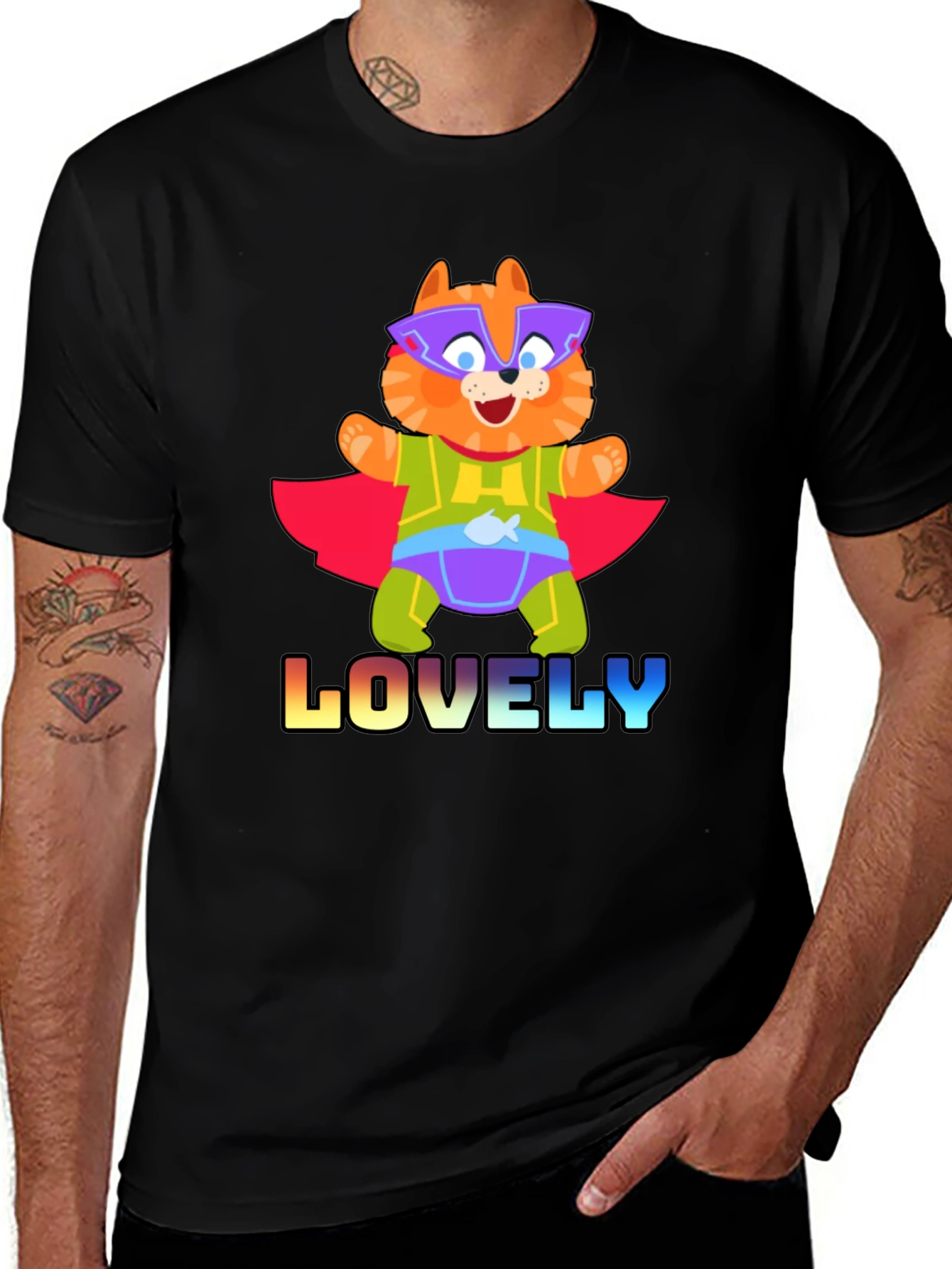 Variant 30 of Lovely Superhero Cat Graphic T-Shirt