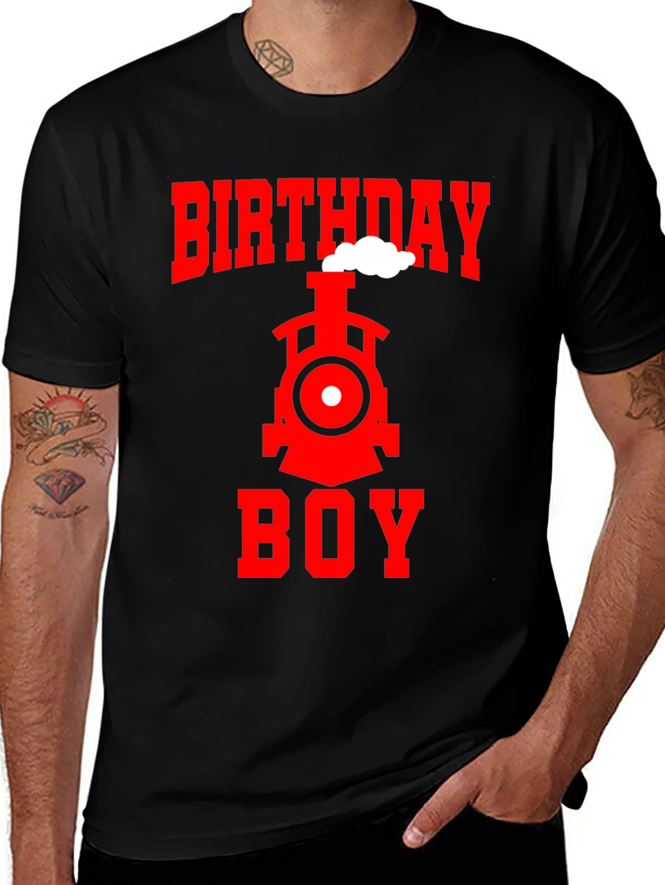 Birthday Boy Train T-Shirt - Black