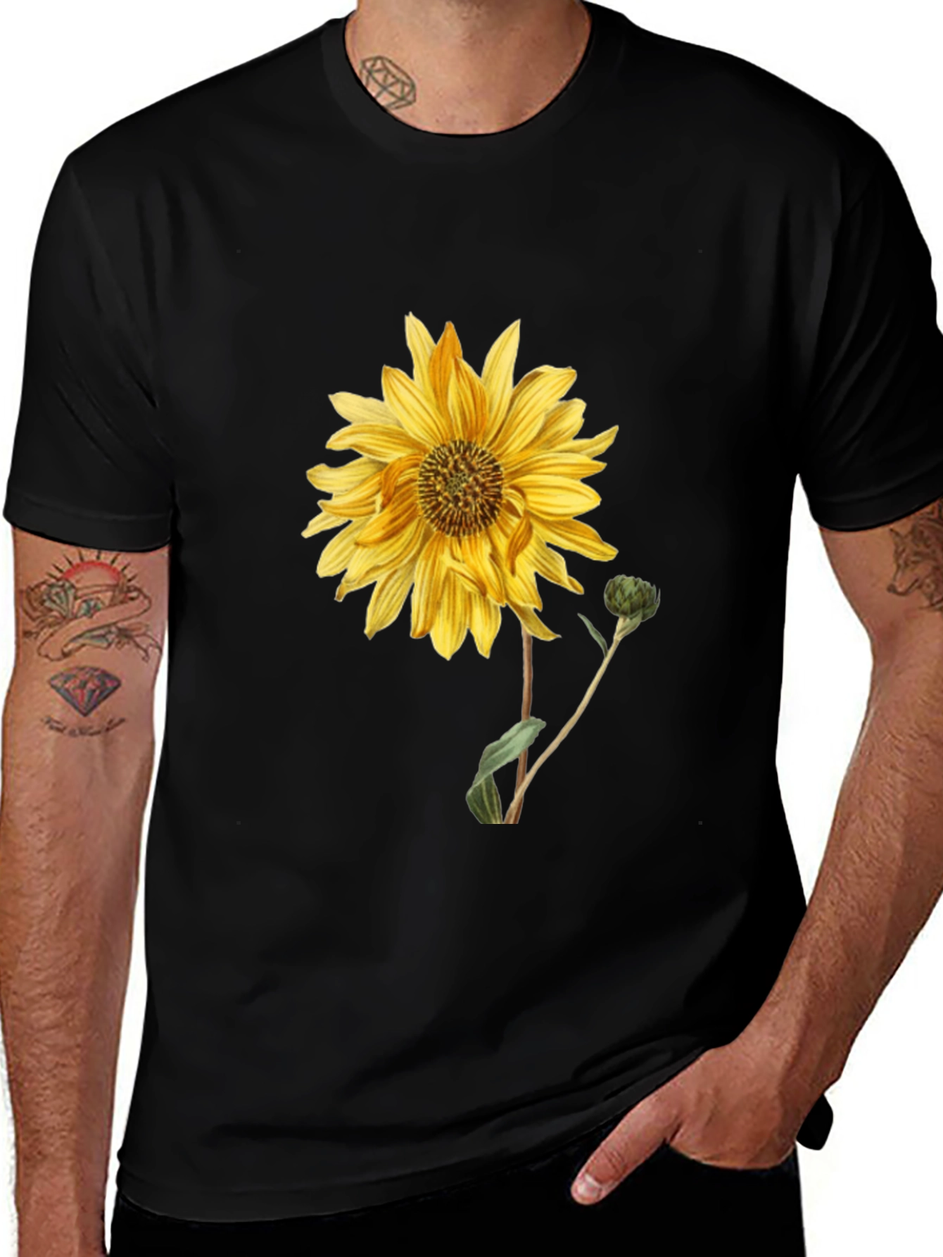 Variant 23 of Sunflower Graphic T-Shirt - Classic Black Tee