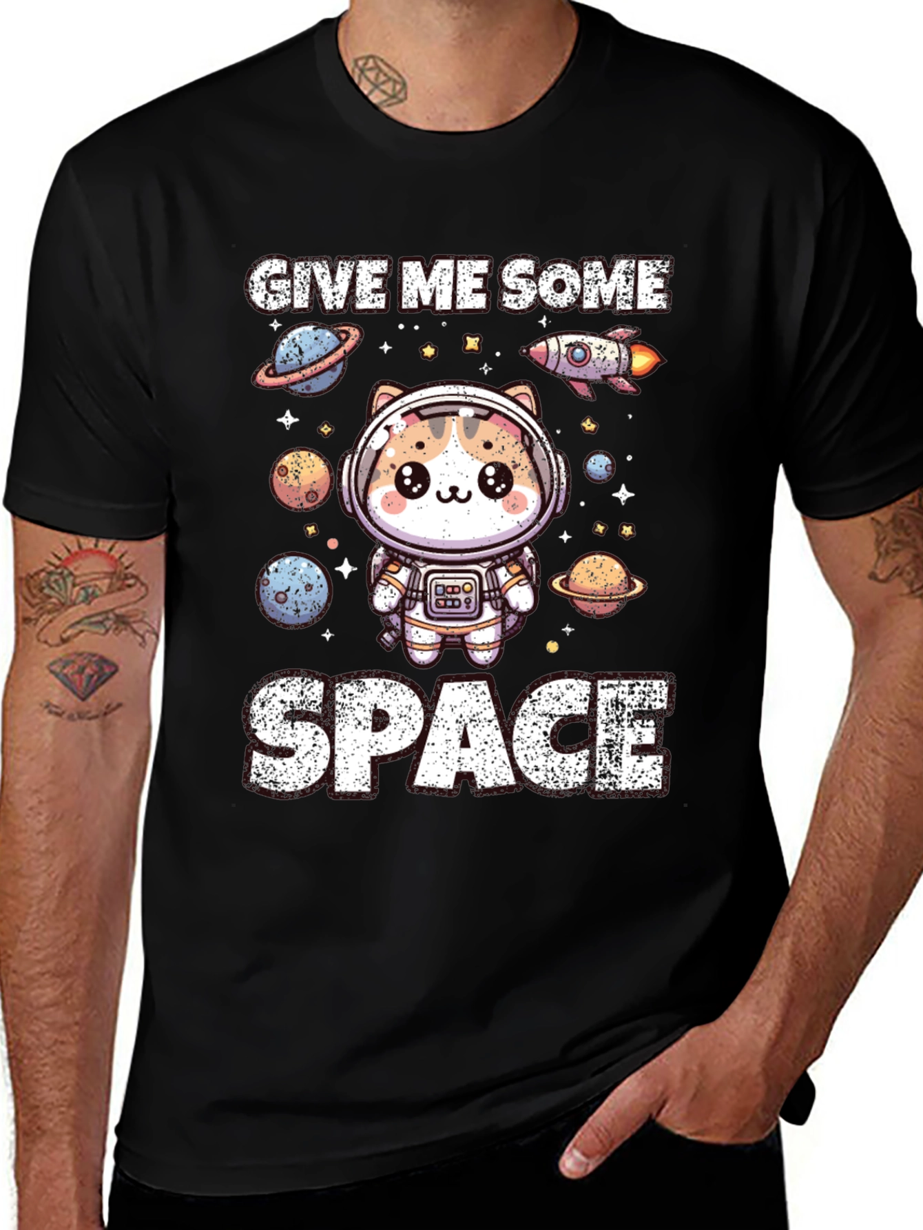 Variant 11 of Give Me Some Space Cat Astronaut T-Shirt