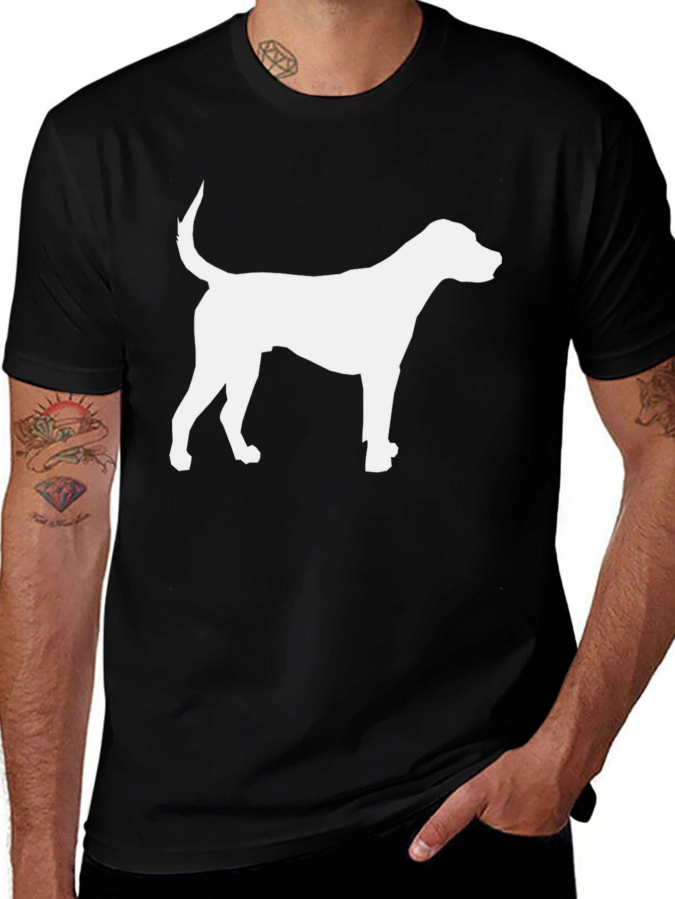 Variant 25 of Dog Silhouette Black T-Shirt
