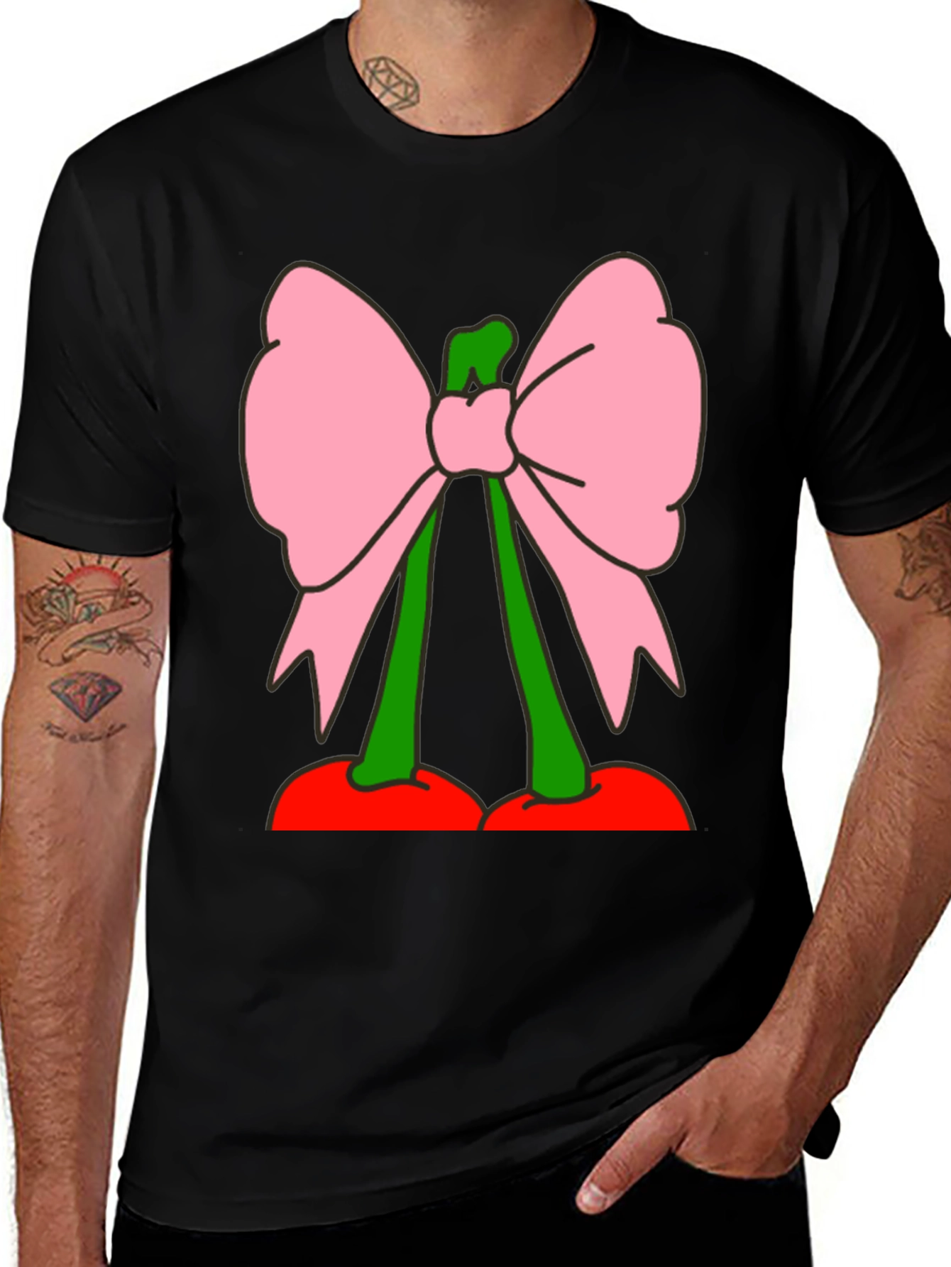 Variant 16 of Cherry Bow Graphic Tee - Funky Fruit Fashion
