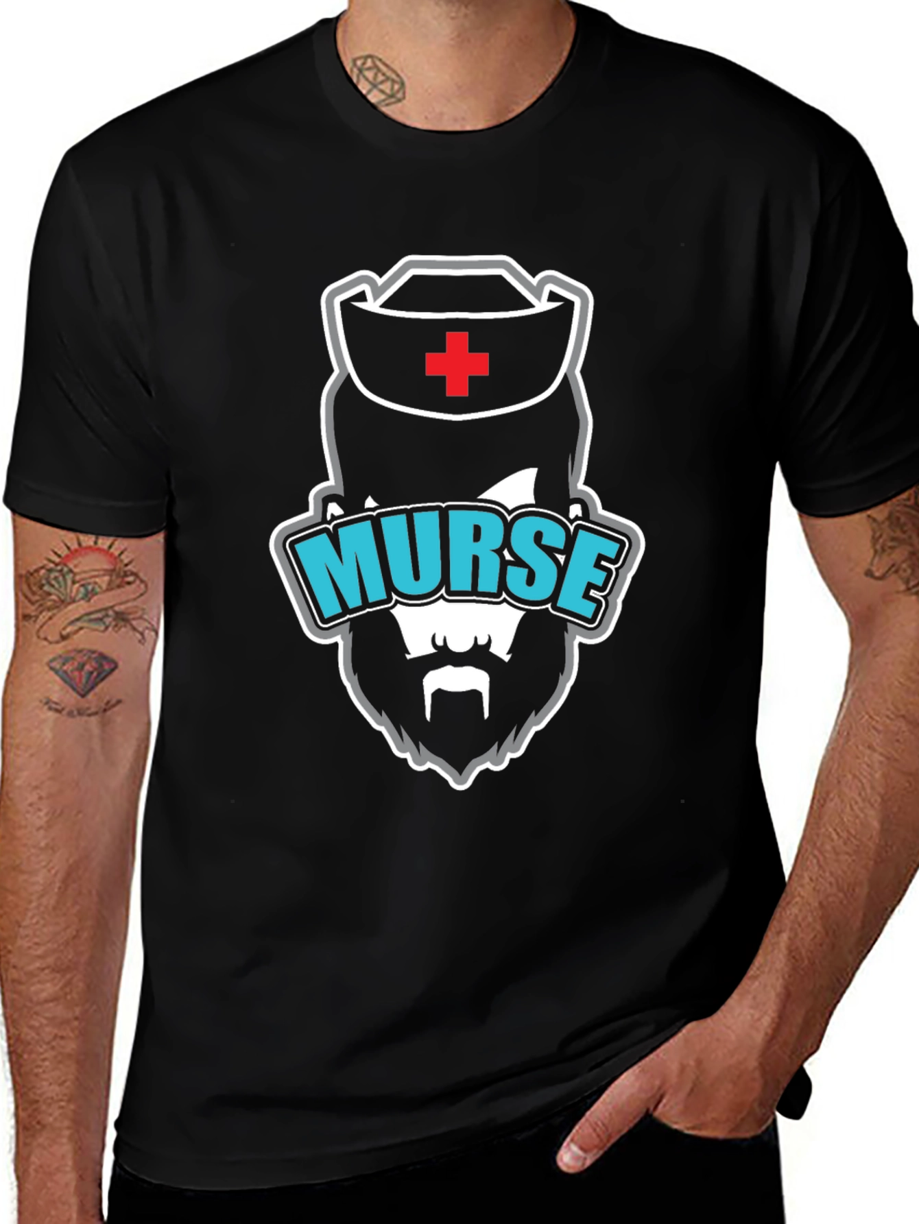 Variant 25 of Murse T-Shirt - Bearded Nurse Graphic Tee