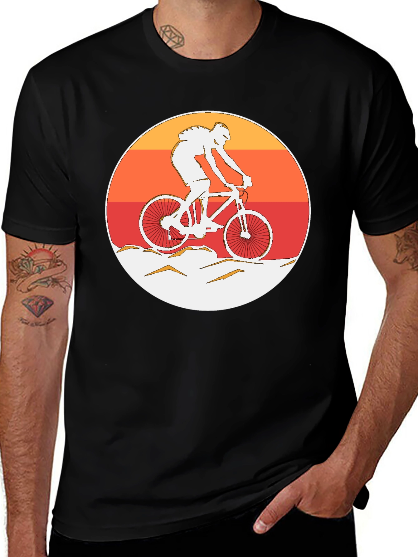 Variant 12 of Mountain Biker Graphic T-Shirt - Sunset Ride