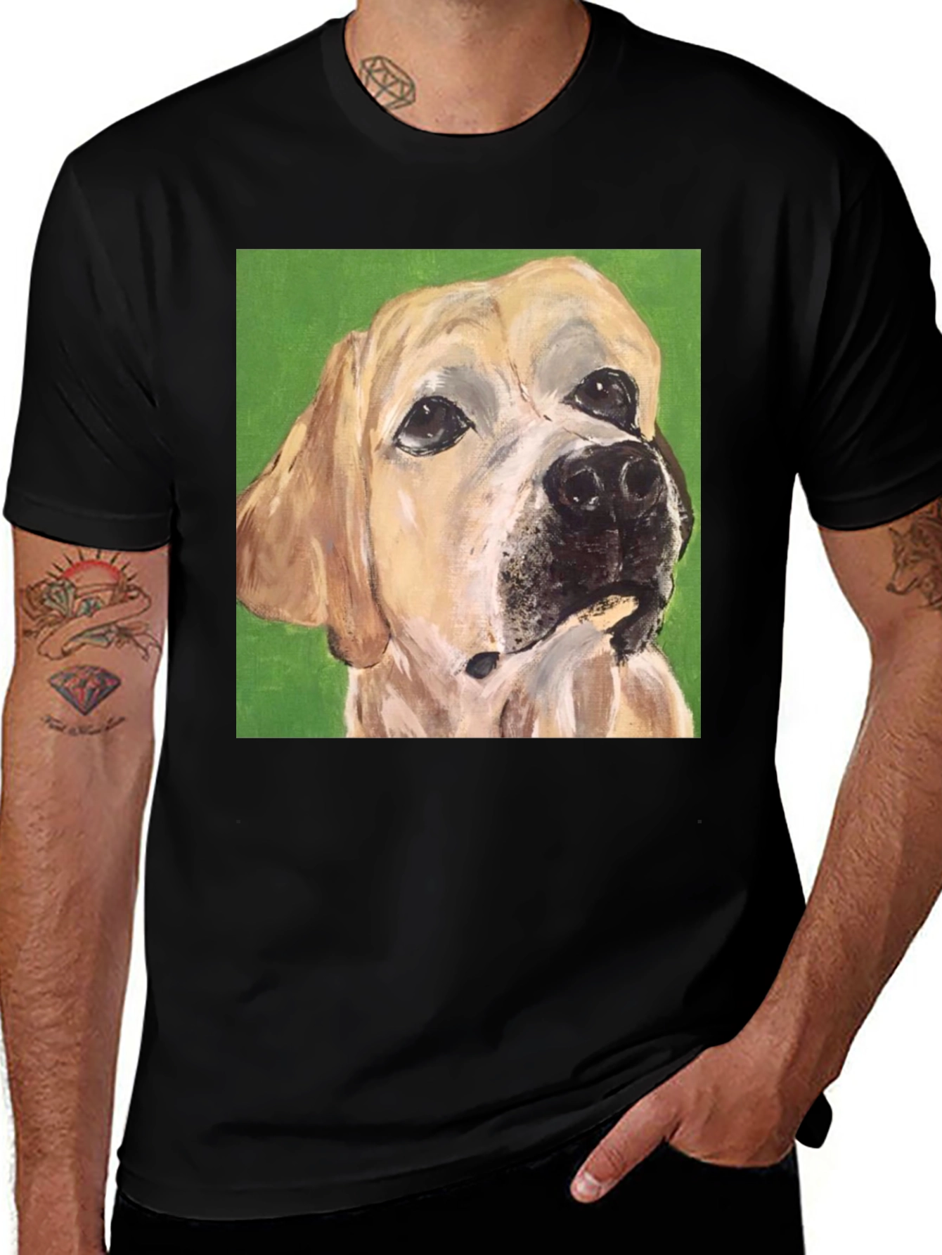Dog Portrait Tee - Artistic Pet Lover's T-Shirt