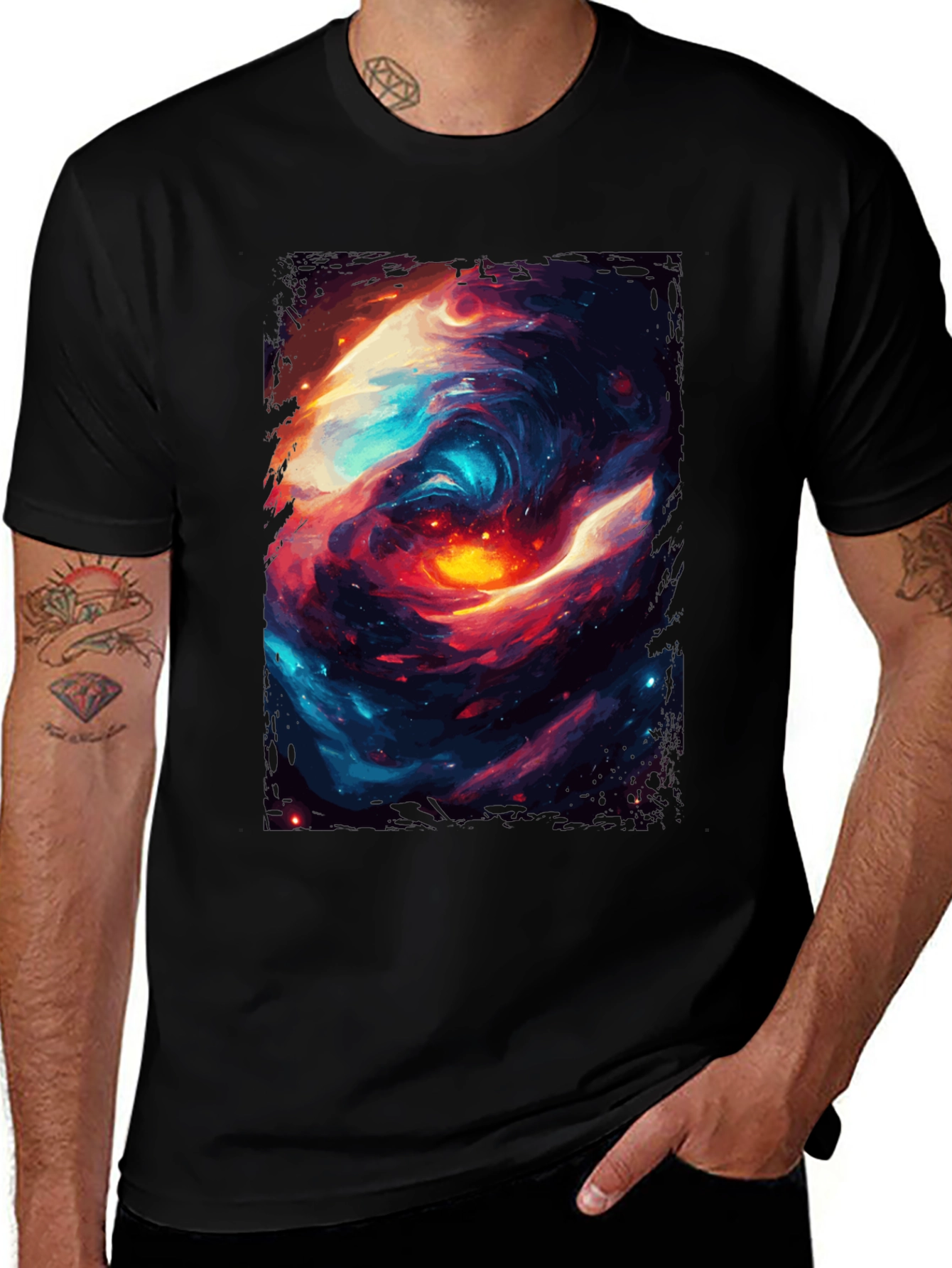 Variant 15 of Galaxy Swirl Graphic T-Shirt - Modern Art Tee