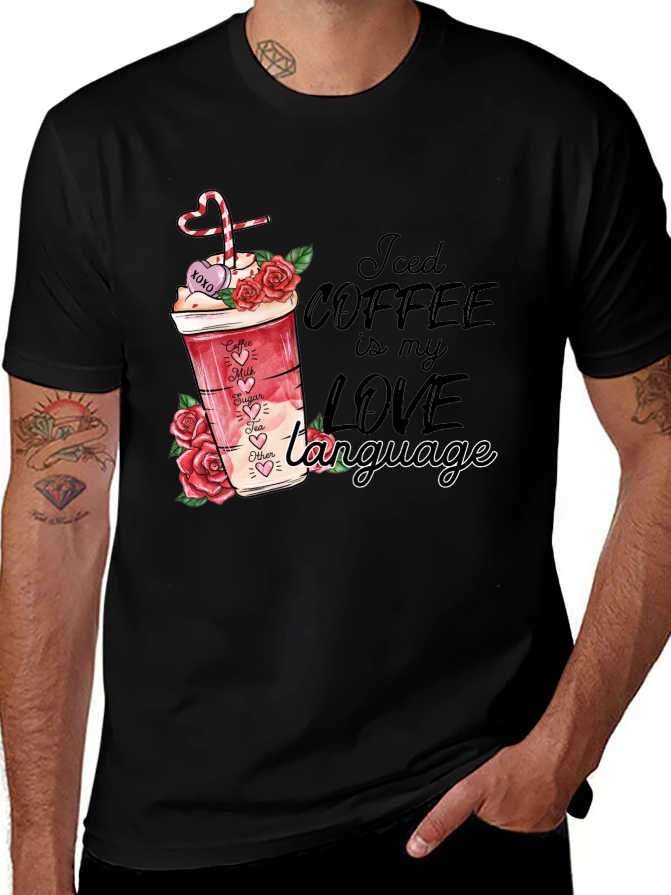 Variant 18 of Iced Coffee is My Love Language Black T-Shirt