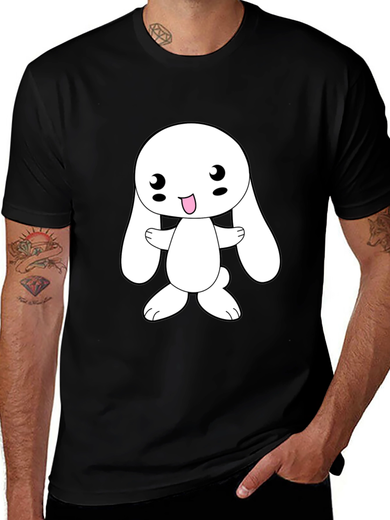 Variant 5 of Cute Bunny Graphic T-Shirt - Soft Cotton Blend