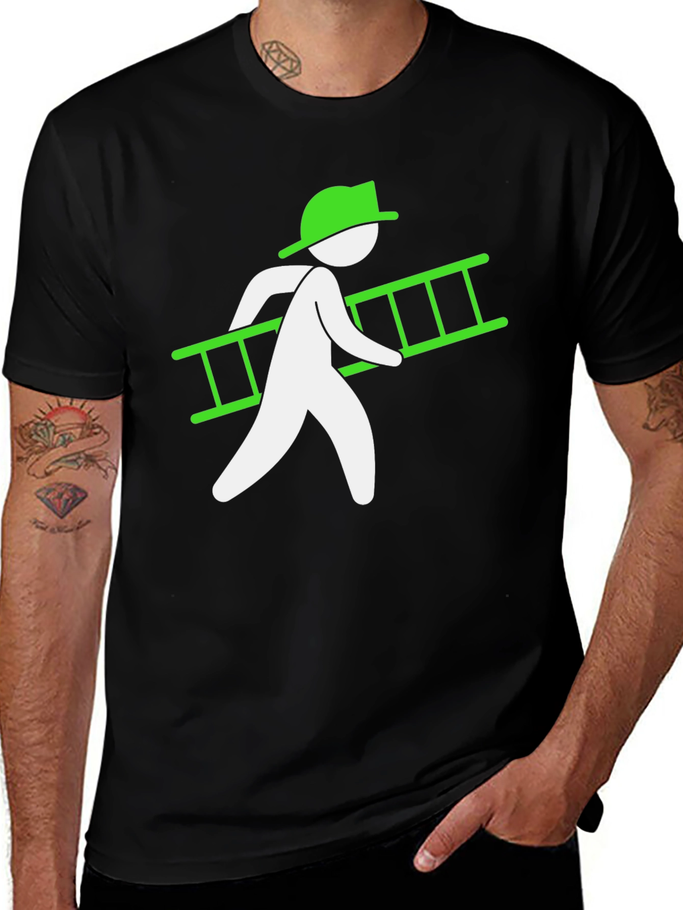 Variant 11 of Chimney Sweep Graphic Tee - Black Cotton T-Shirt