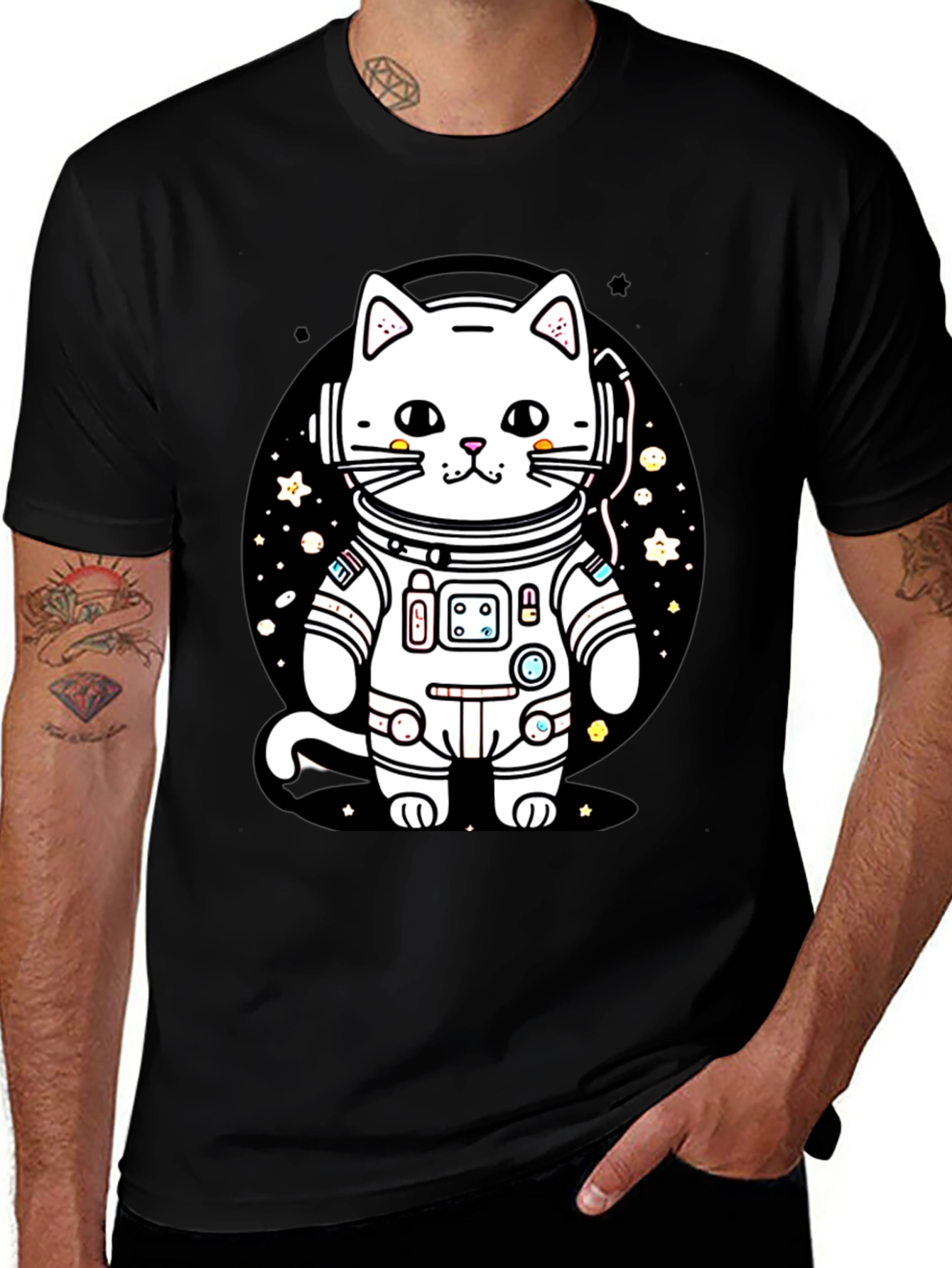 Variant 29 of Astronaut Cat Graphic T-Shirt