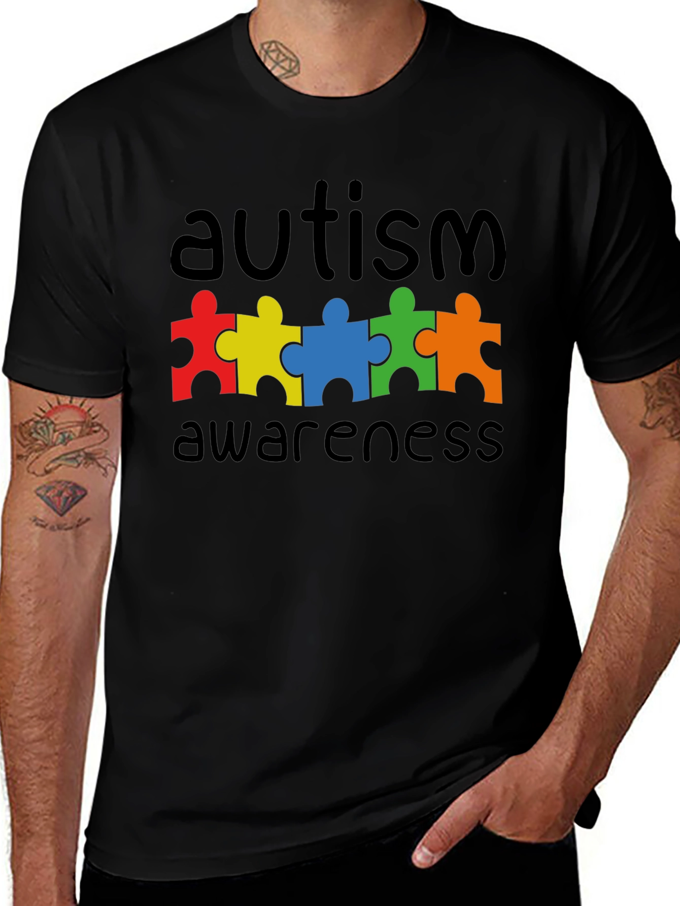 Variant 14 of Autism Awareness Puzzle Piece Graphic T-Shirt