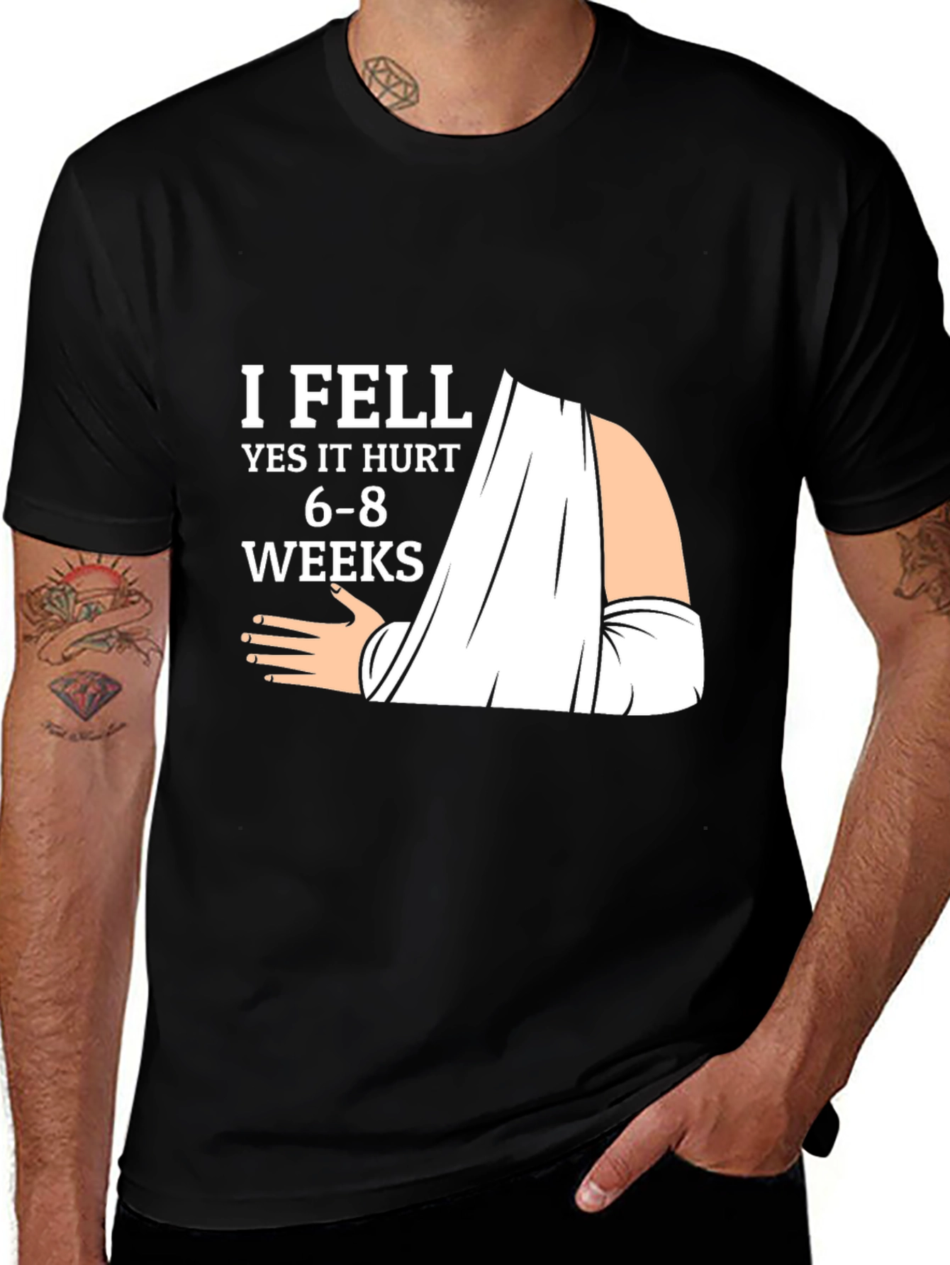 Variant 30 of I Fell Yes It Hurt Funny Broken Arm T-Shirt