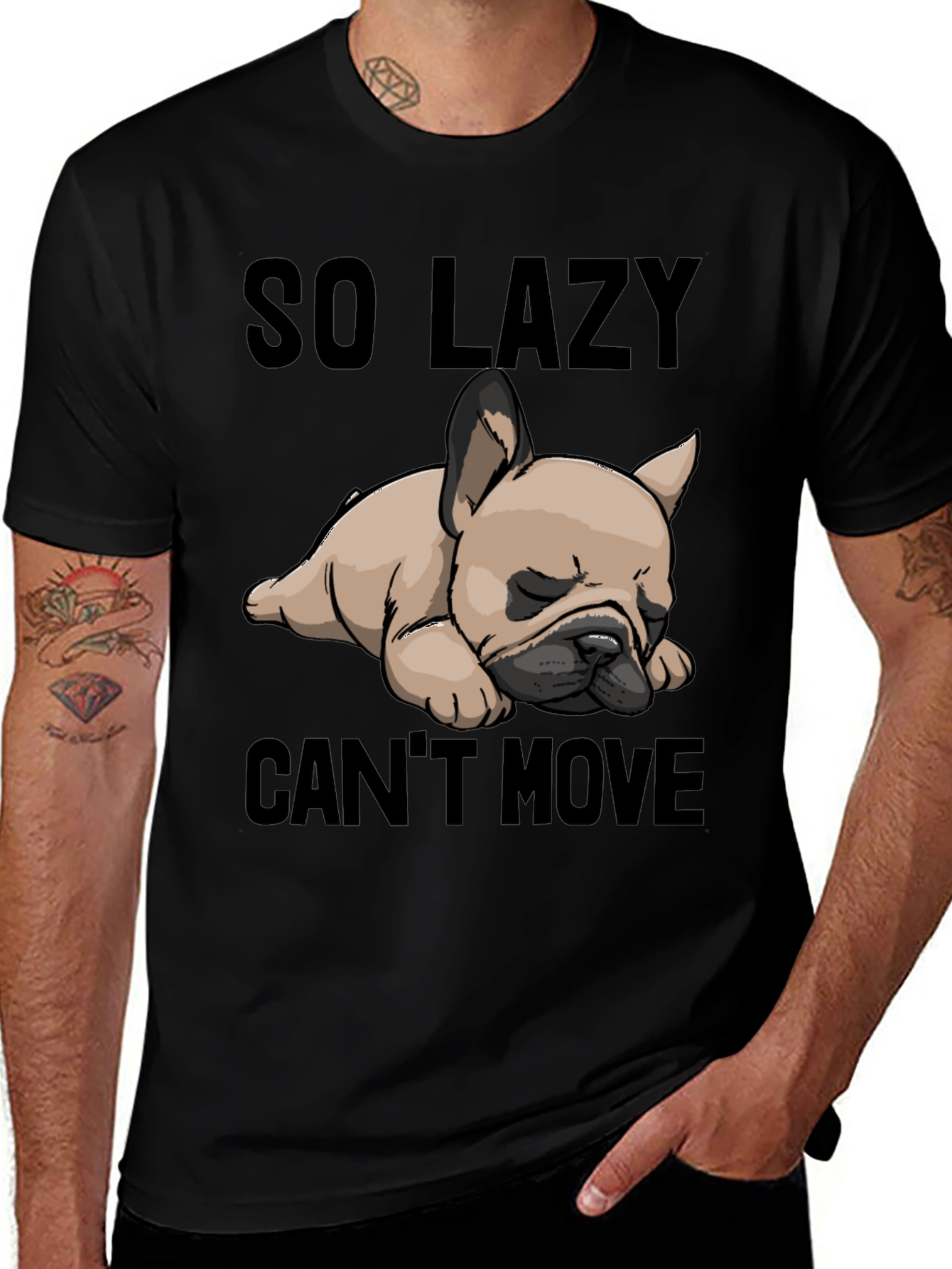 Variant 28 of So Lazy Can't Move Bulldog T-Shirt