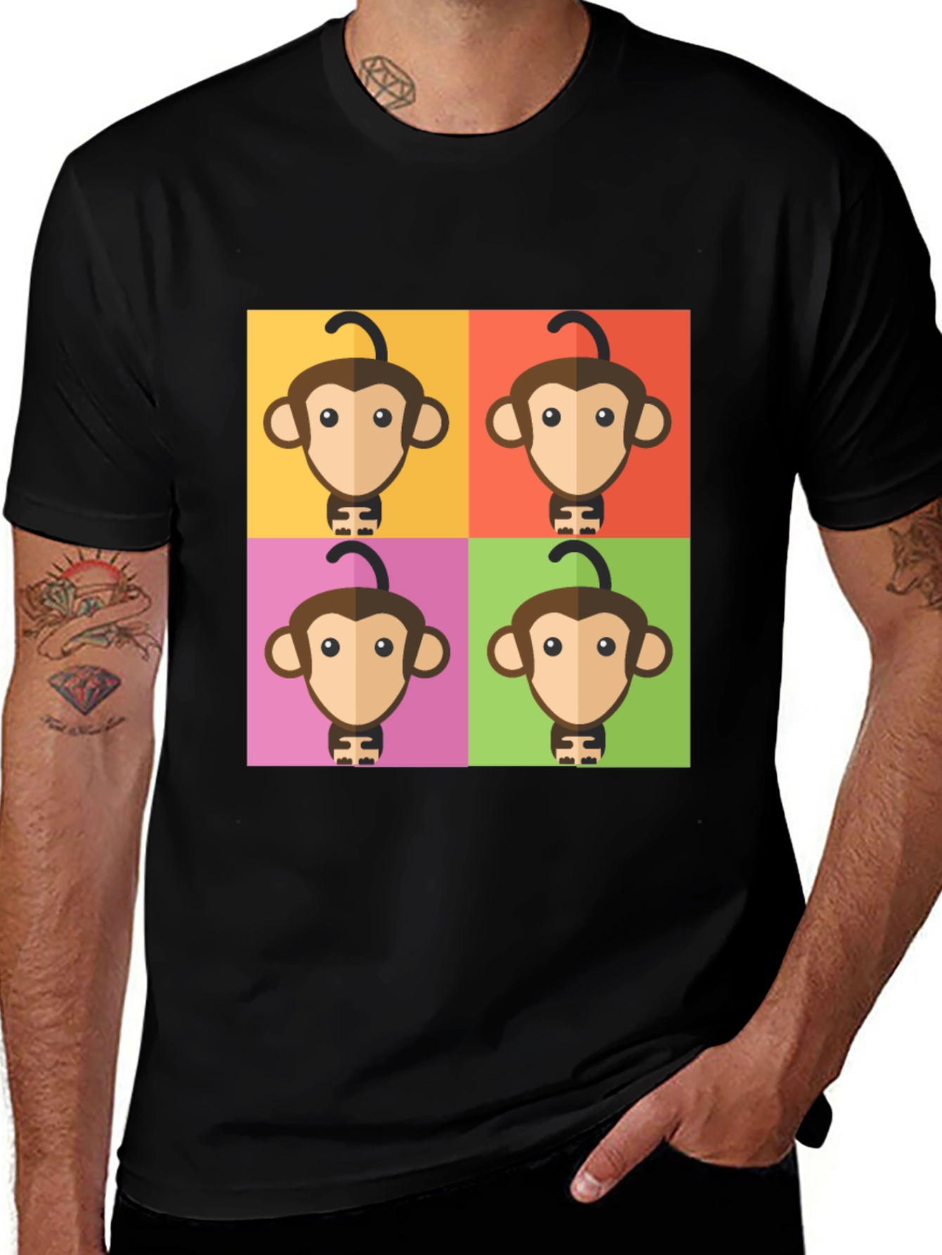 Variant 3 of Pop Art Monkey Graphic T-Shirt