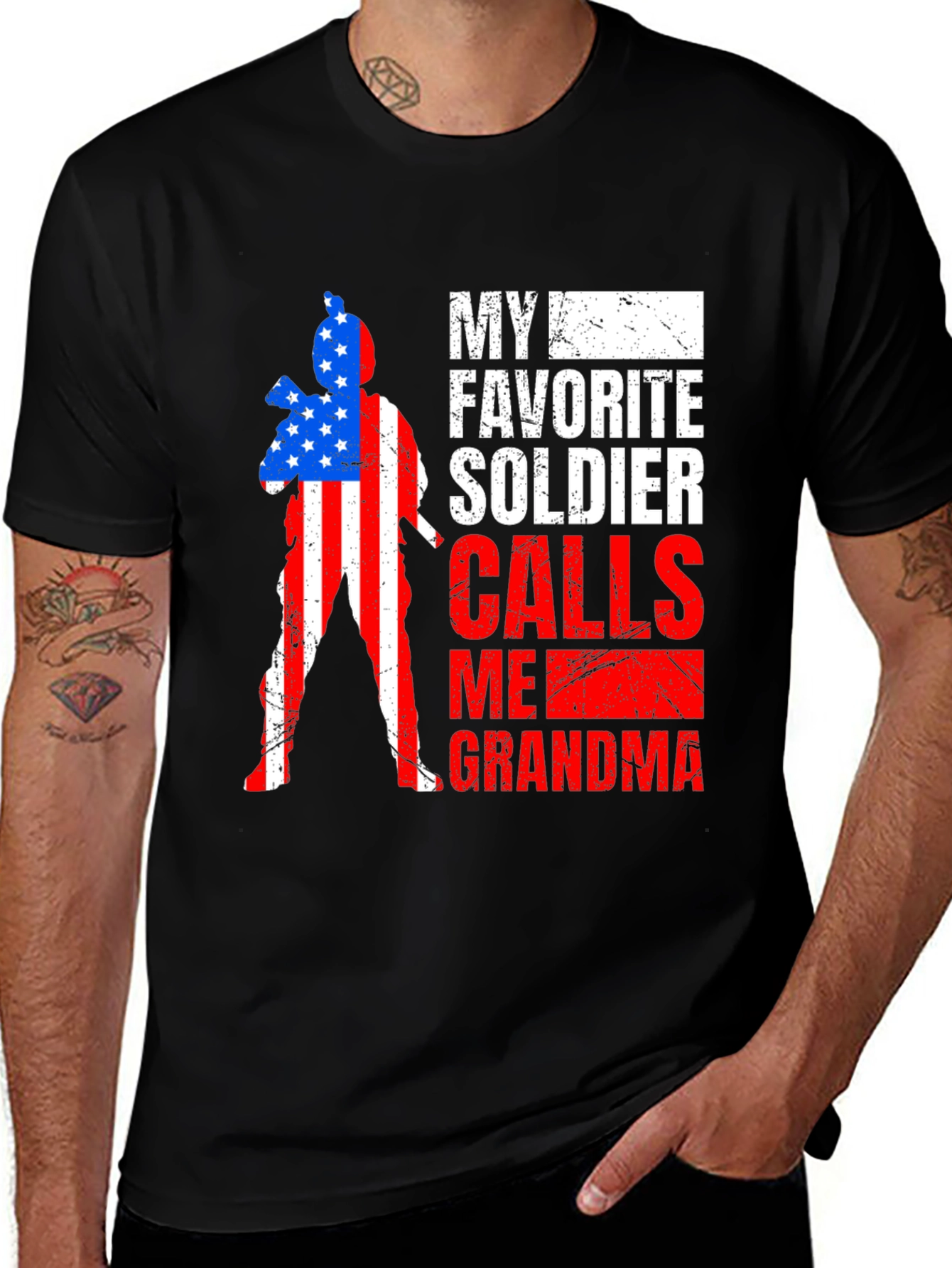Variant 27 of My Favorite Soldier Grandma Patriotic T-Shirt