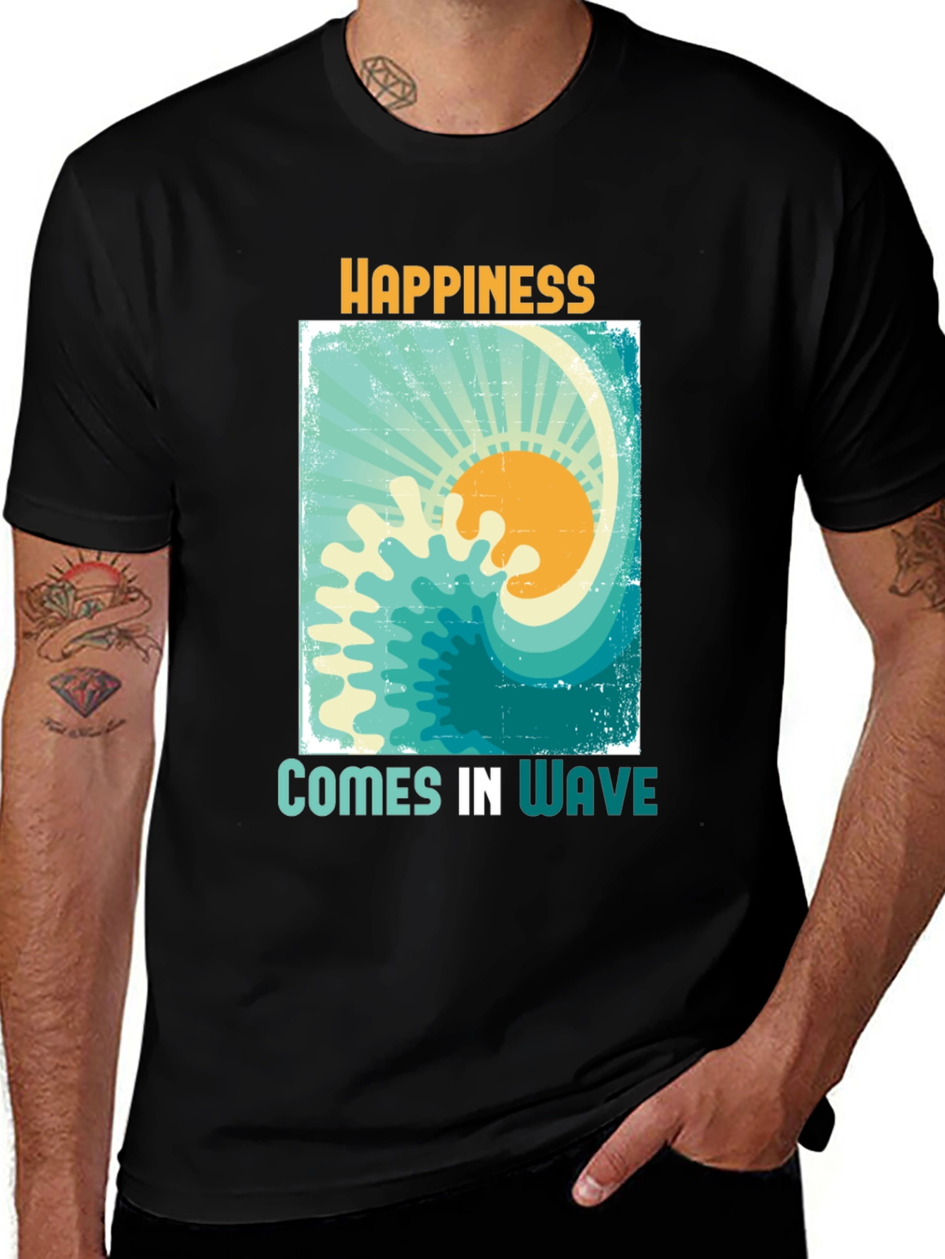 Variant 26 of Happiness Comes In Wave Tee