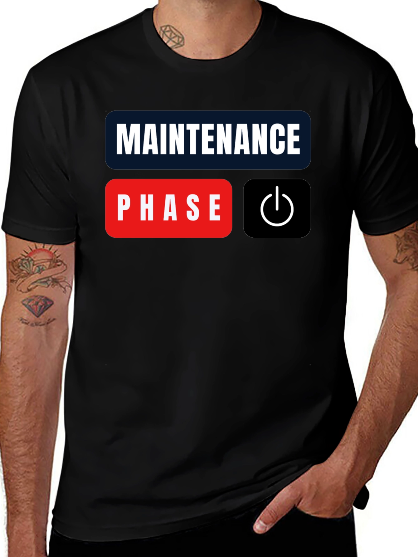 Variant 11 of Maintenance Phase Mode On Black T-Shirt