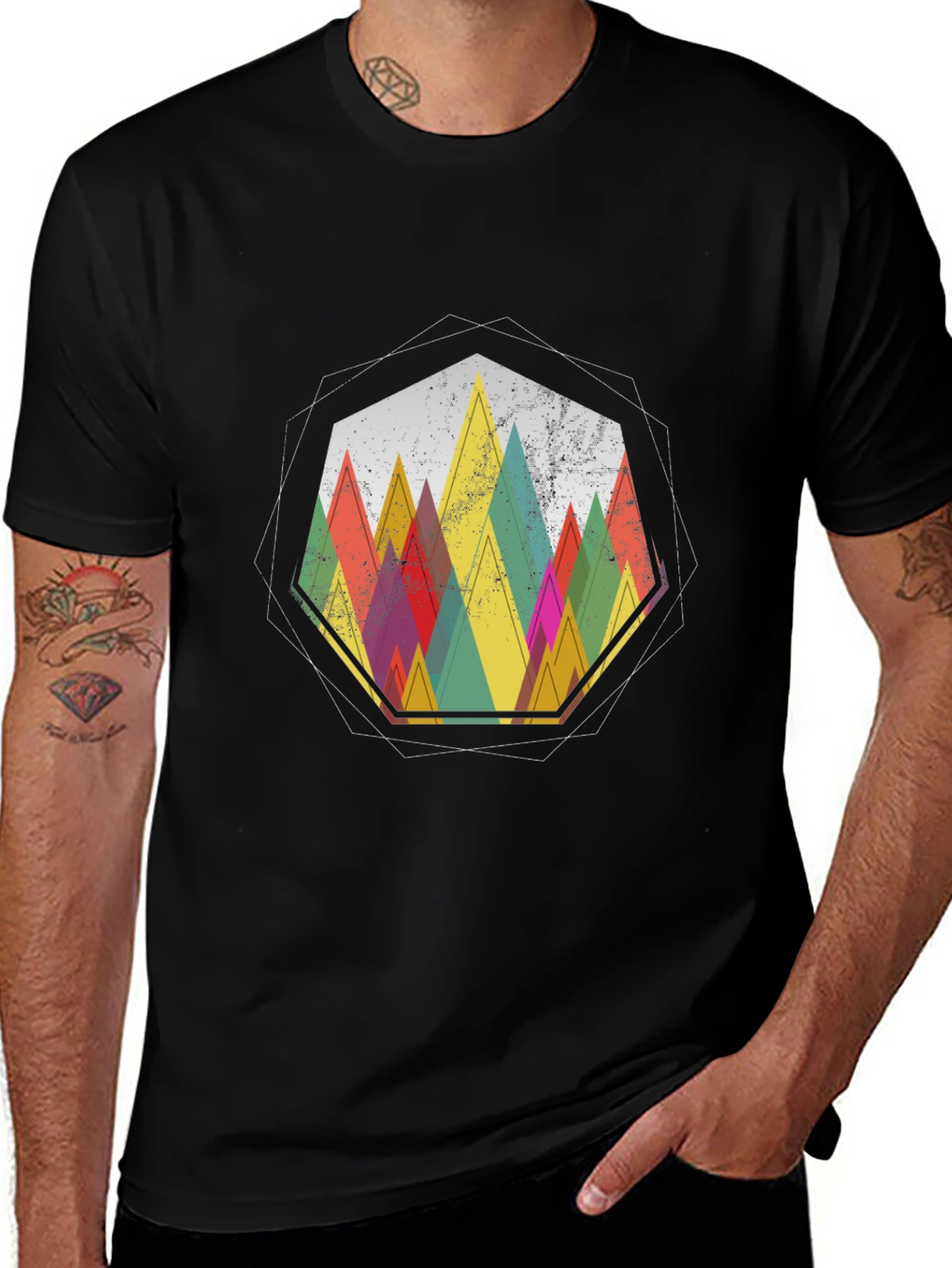 Variant 2 of Geometric Mountain Peak T-Shirt - Stylish Graphic Tee