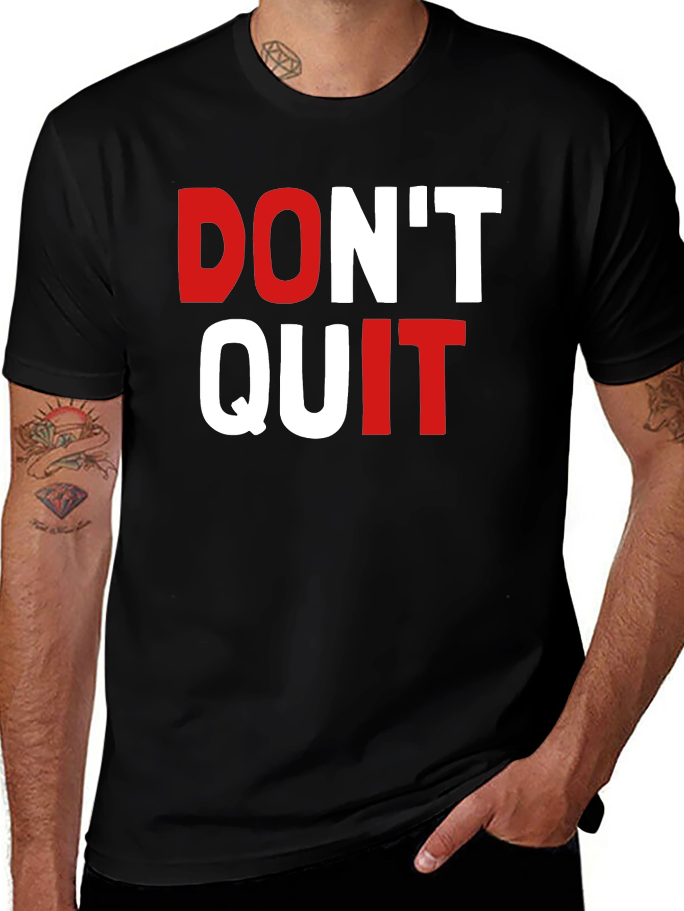 Black Don't Quit Graphic Tee - Motivational Shirt main image