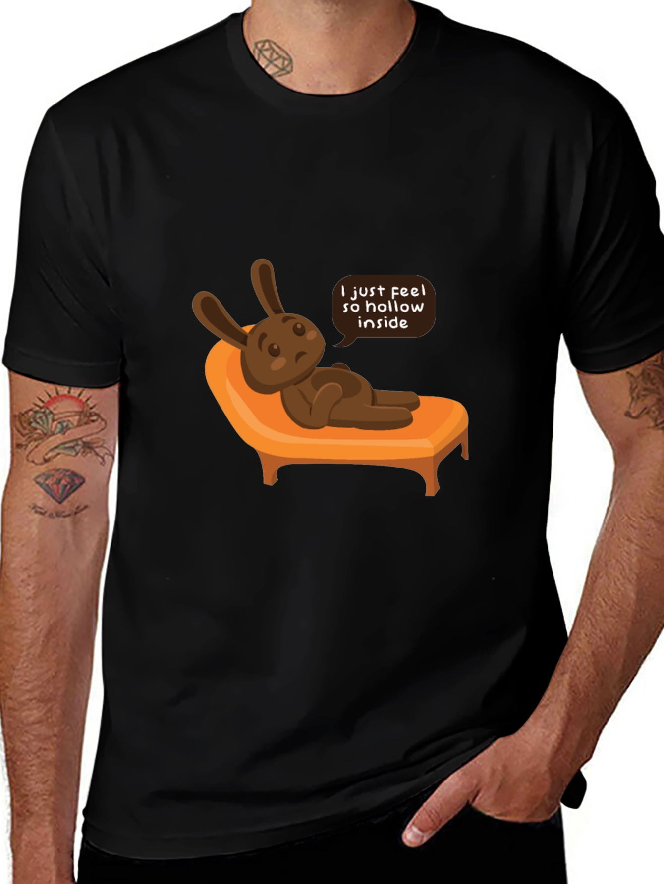 Variant 15 of Melancholy Bunny T-Shirt - "I Feel So Hollow Inside"
