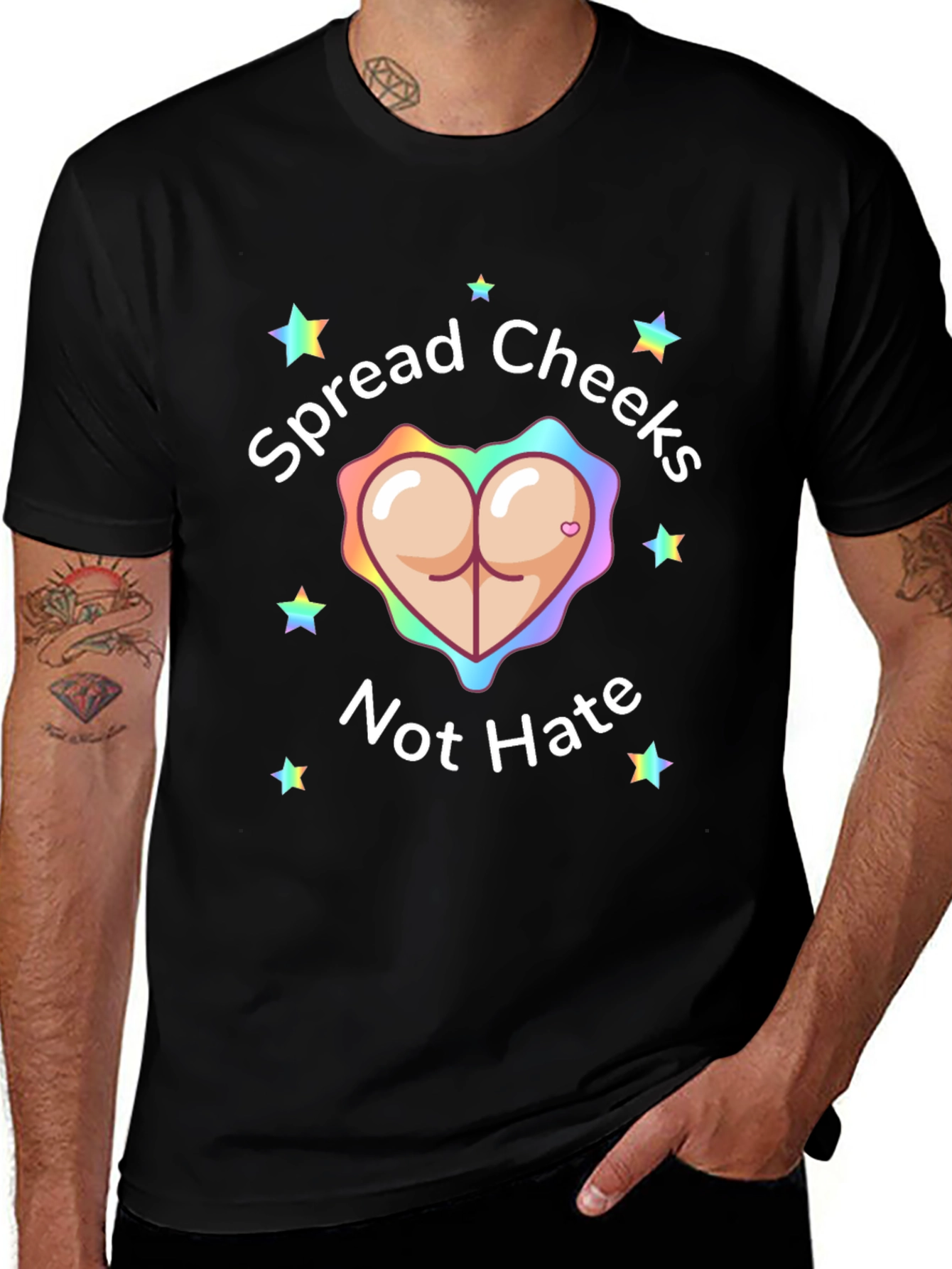 Variant 23 of Spread Cheeks Not Hate Graphic Tee