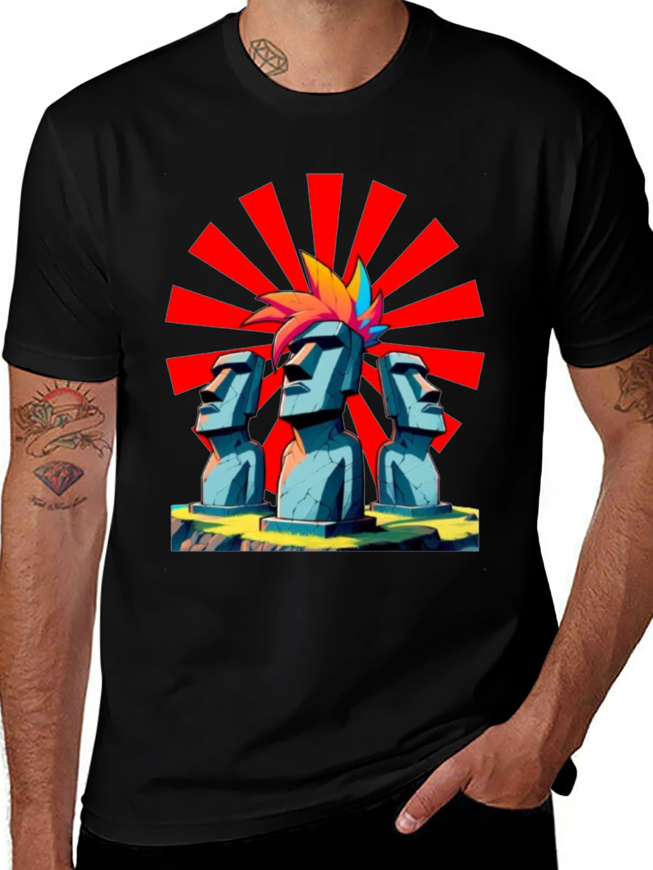 Variant 21 of Moai Punk T-Shirt - Island Vibes