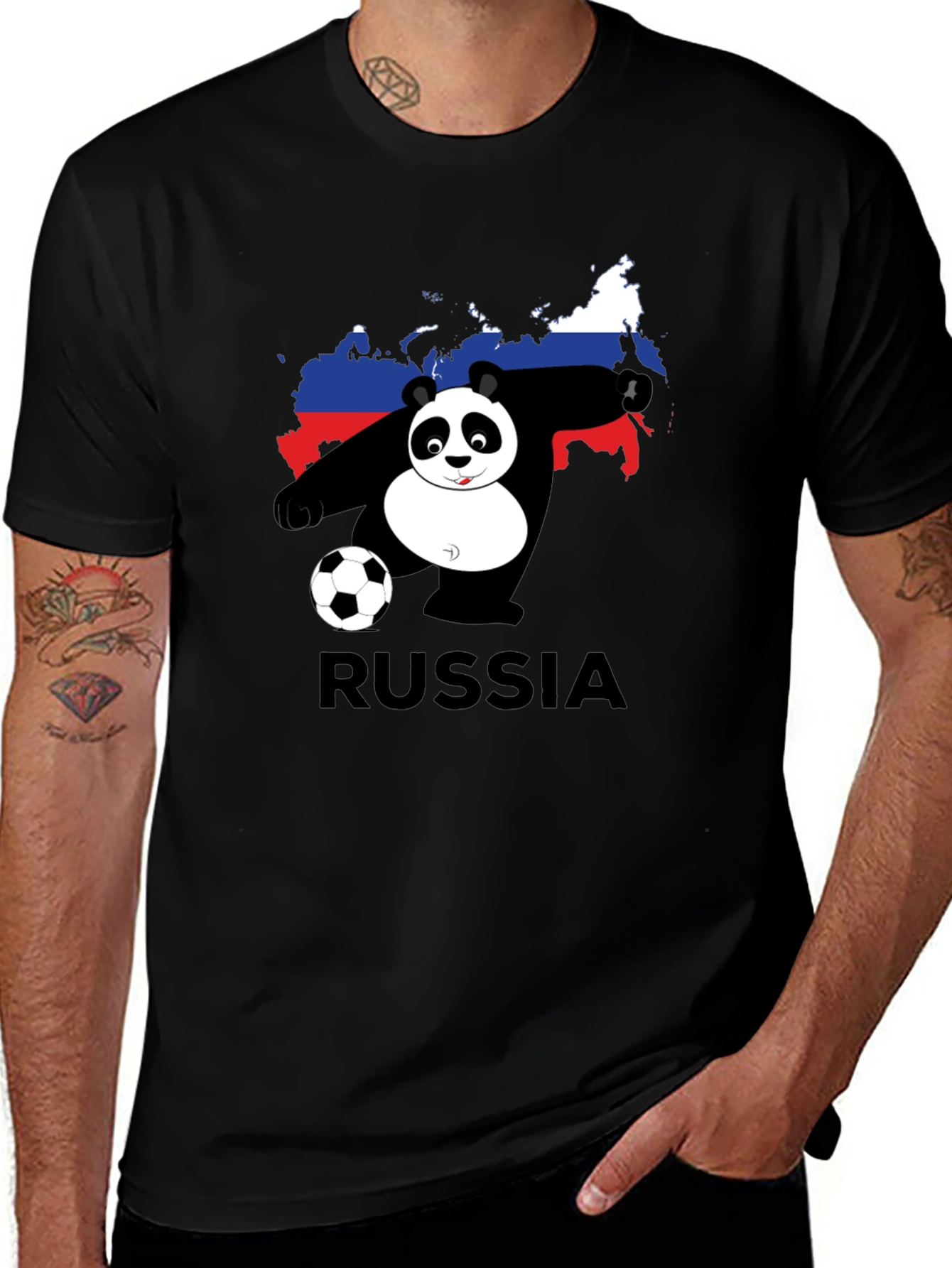 Variant 12 of Russia Panda Soccer T-Shirt
