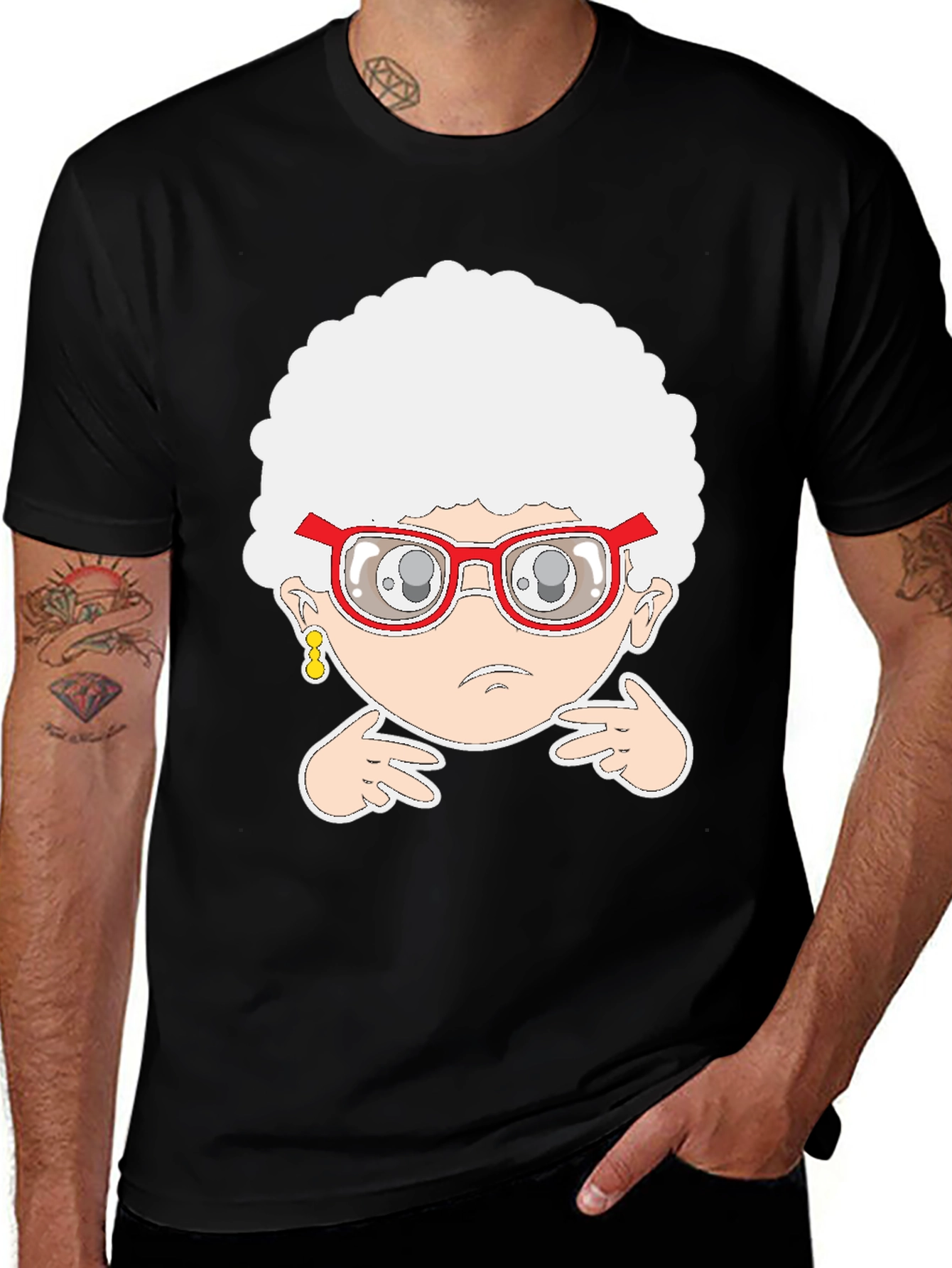 Variant 4 of Funny Cartoon Grandma Graphic T-Shirt