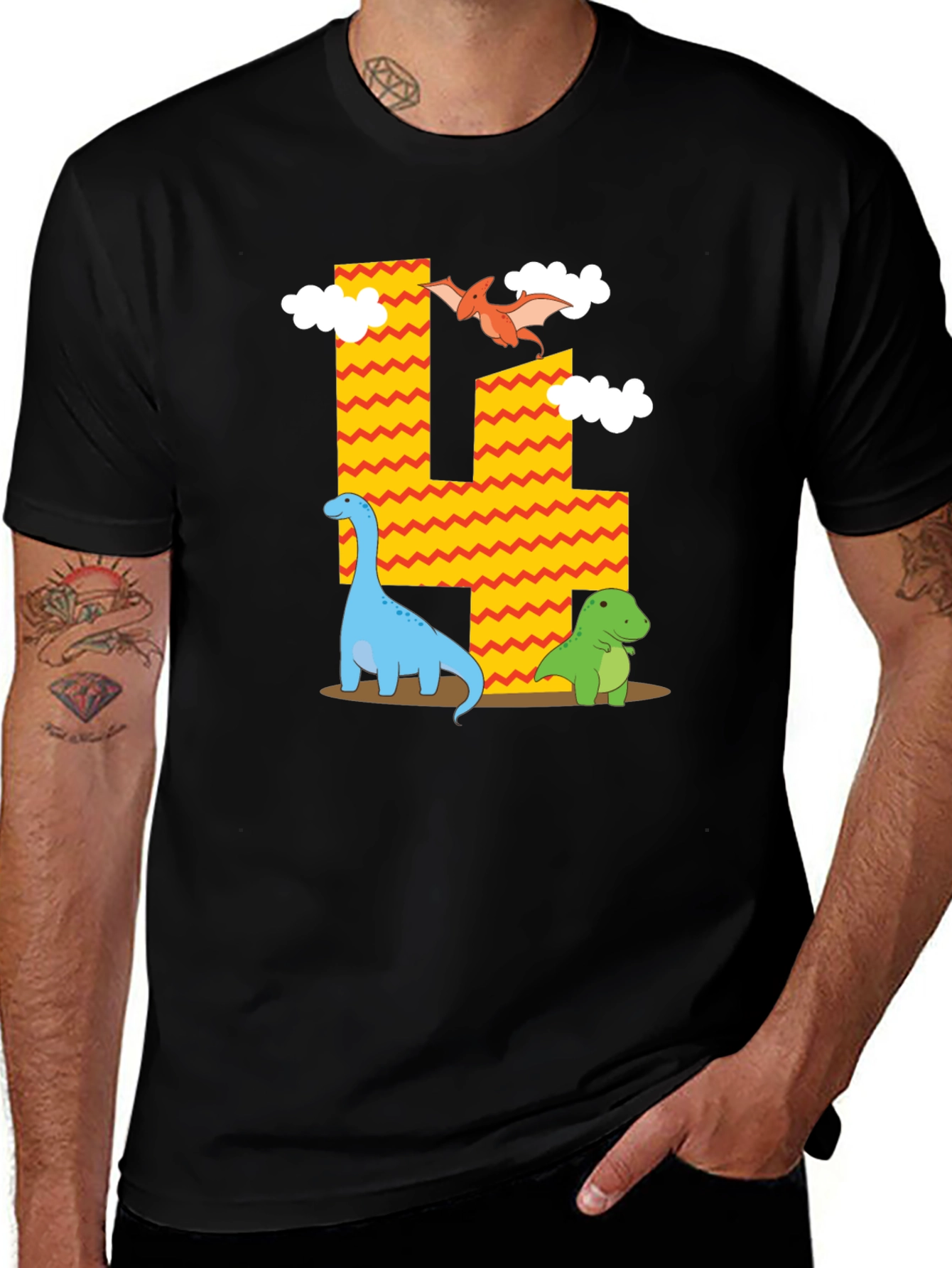 Variant 15 of Dinosaur 4th Birthday T-Shirt