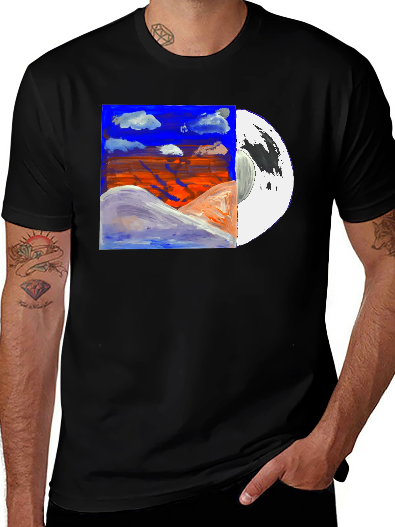 Abstract Landscape Graphic Tee - Unique Artistic Design