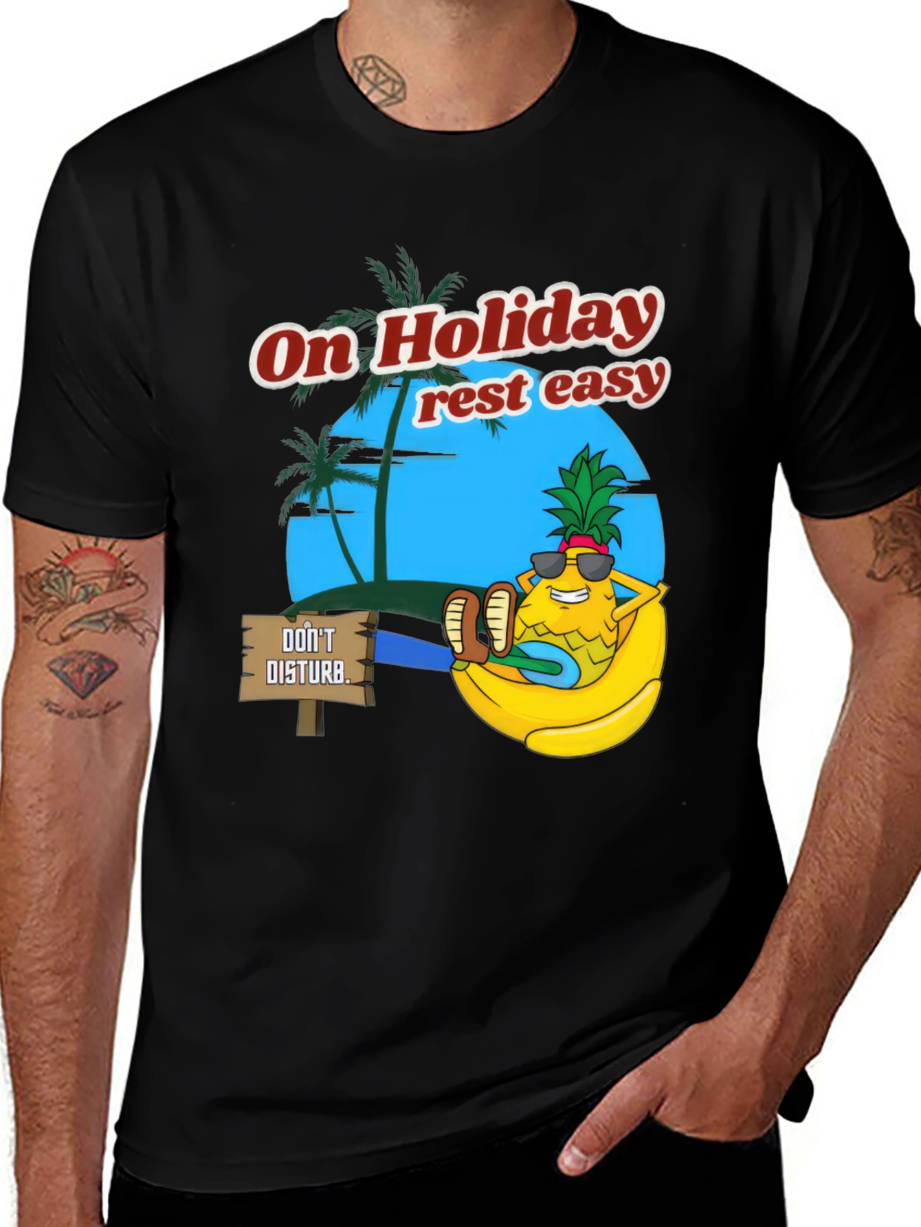 Holiday Relaxation T-Shirt: Pineapple Rest Easy Design