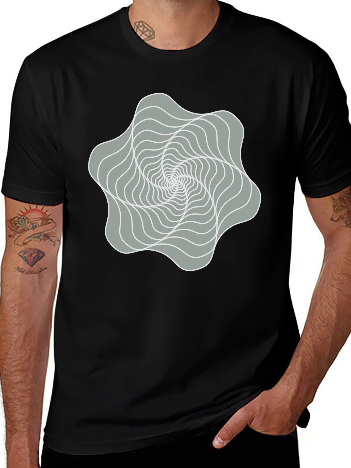Variant 13 of Abstract Optical Illusion Graphic T-Shirt