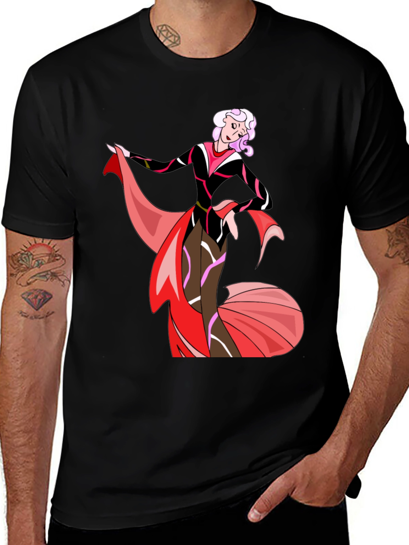 Dramatic Dancer Graphic Tee - Unisex Black T-Shirt