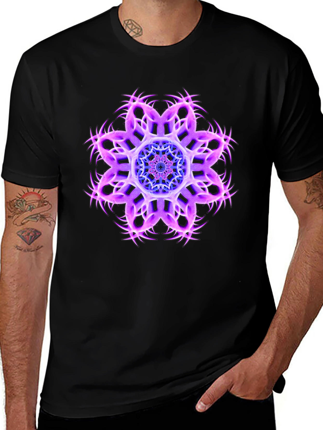 Cosmic Bloom Black Tee