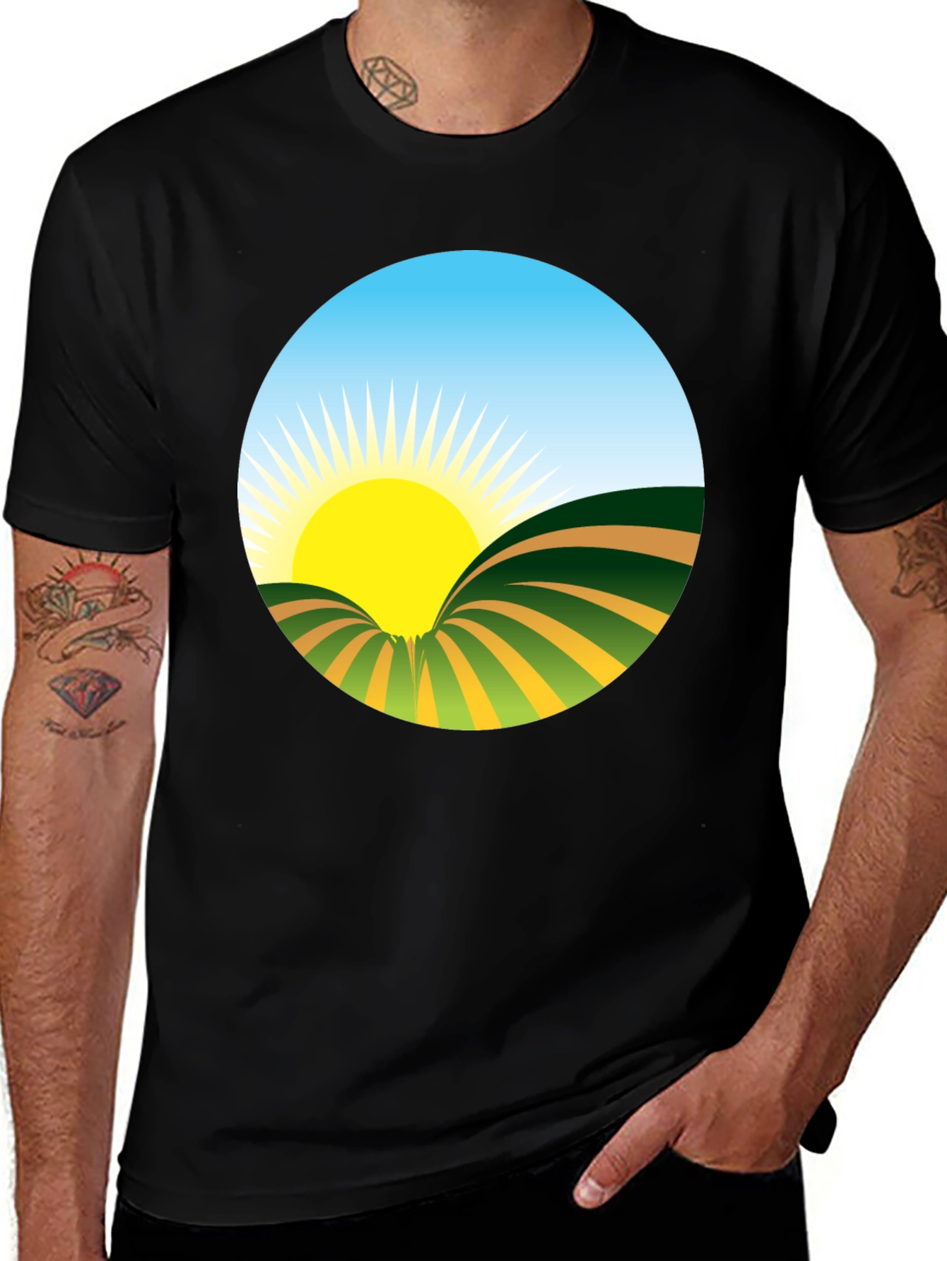 Variant 24 of Sunrise Graphic Tee - Nature Inspired Design