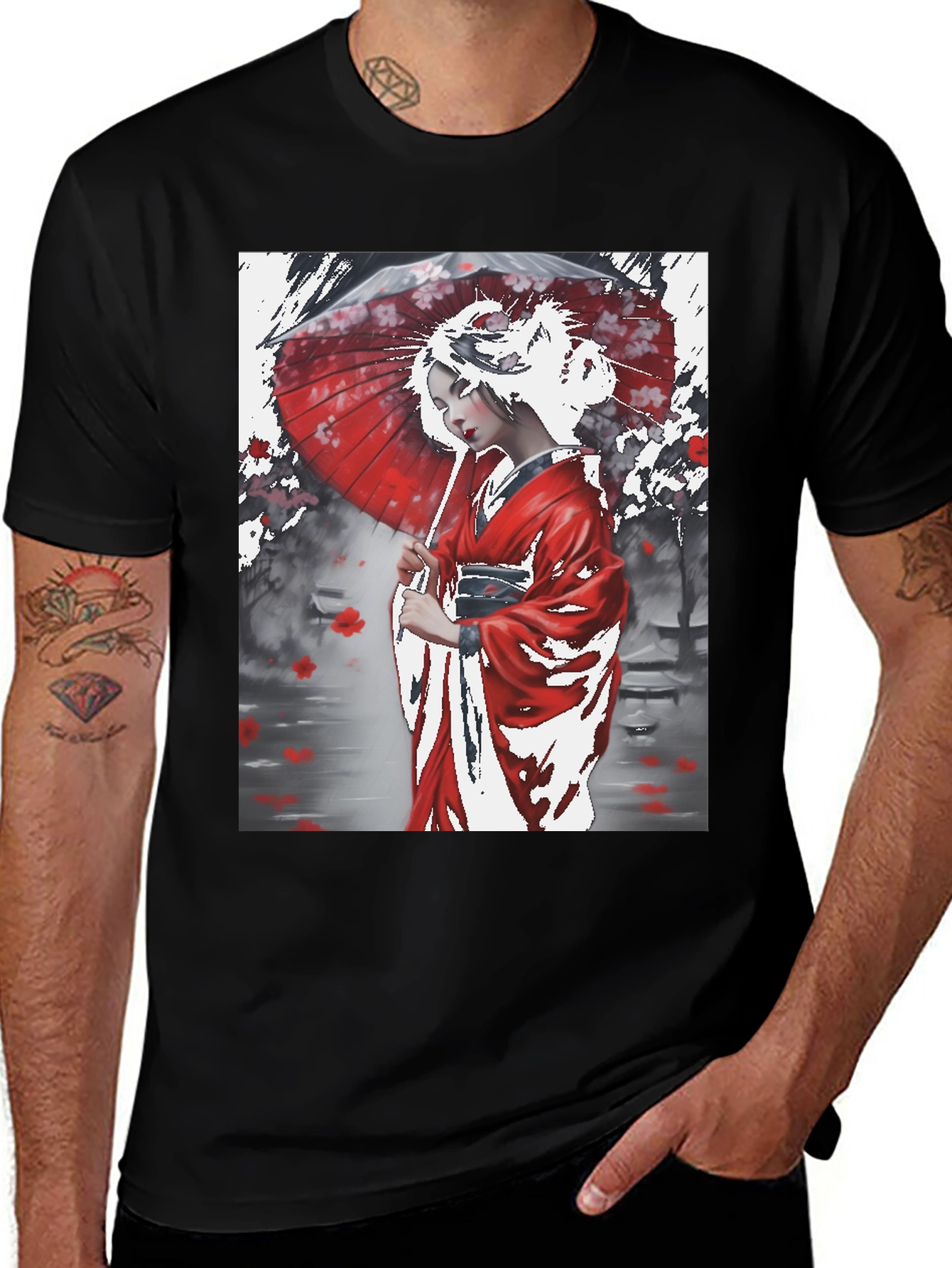 Variant 3 of Japanese Geisha Art Graphic Tee