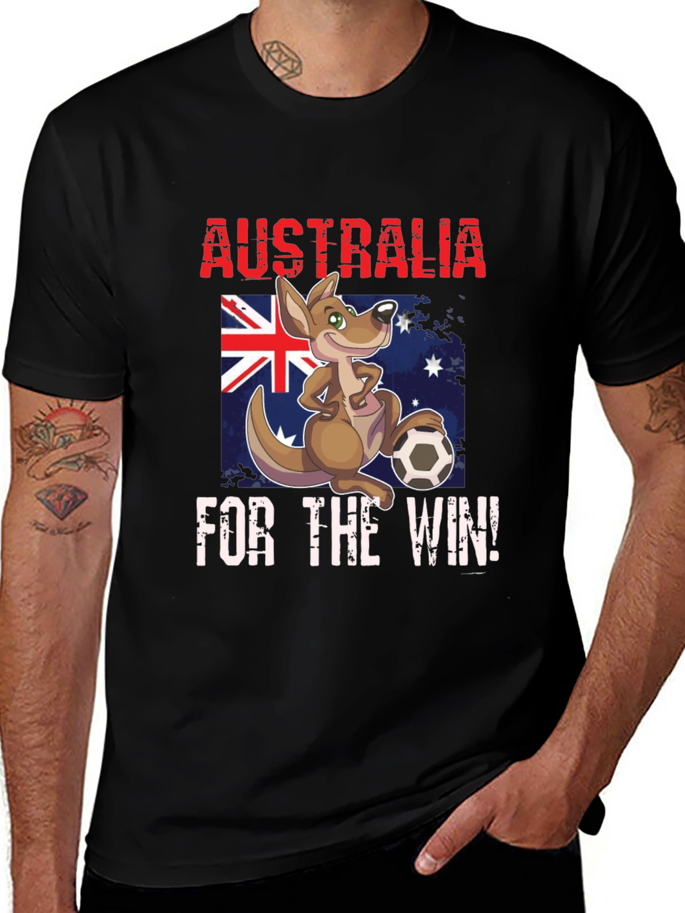 Variant 9 of Australia Soccer T-Shirt Kangaroo Cartoon